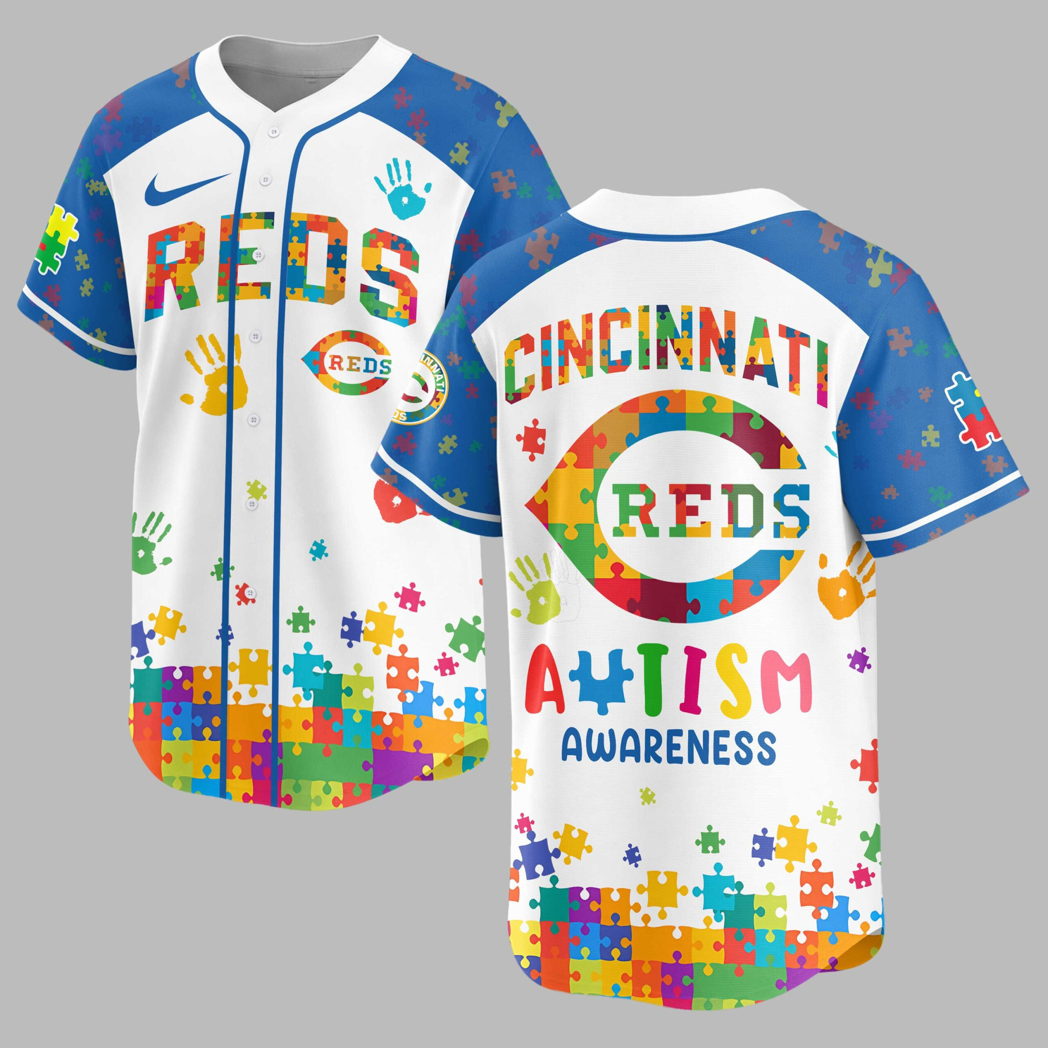 Cincinnati Reds | MLB x Autism Awareness Puzzle Premium Jersey