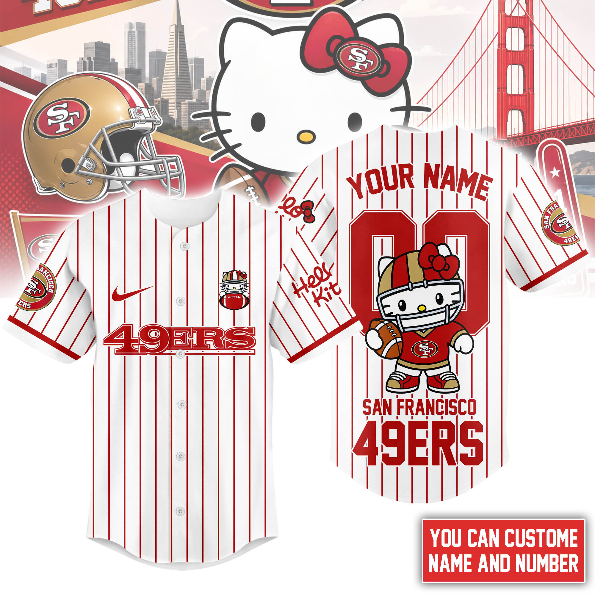 San Francisco 49ers | Premium NFL Kitty Game Day Custom Jersey Shirt NTH1