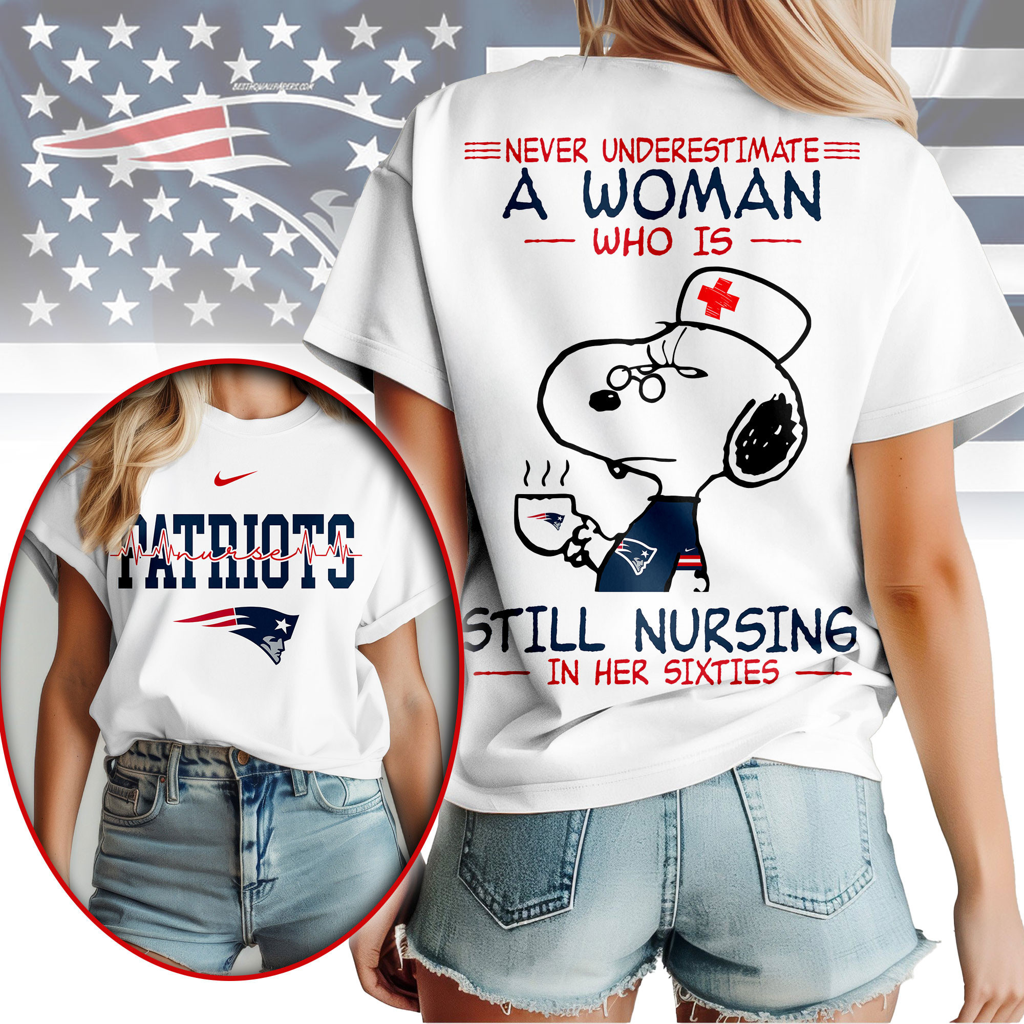 New England Patriots | Premium NFL Never Underestimate A Nurse Women Shirt NY