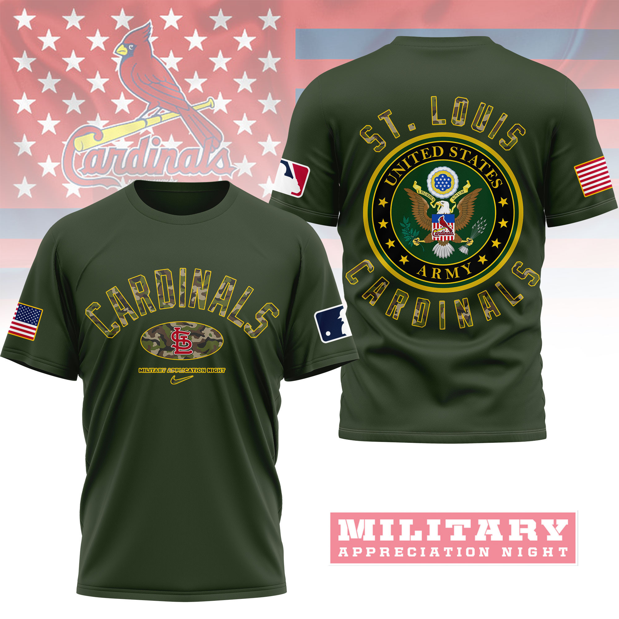 St. Louis Cardinals | Premium MLB Military Pride 3D Shirt NY