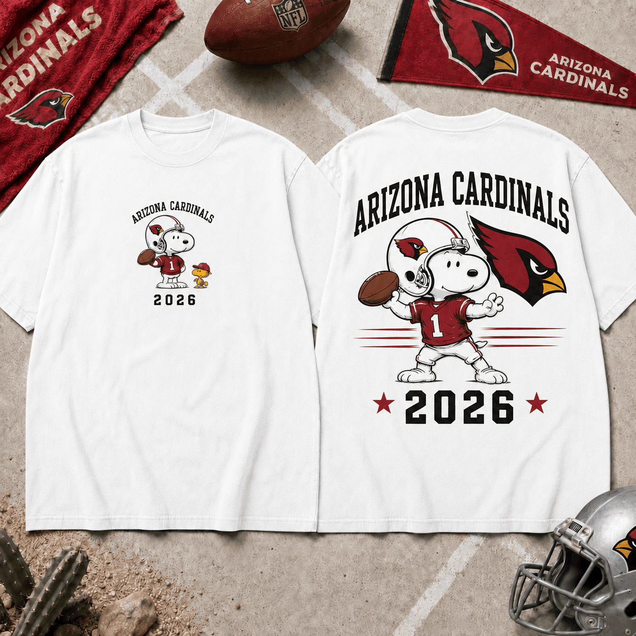 Arizona Cardinals | Premium Snoopy NFL Football 2026 3D Shirt For Football Fans NNK