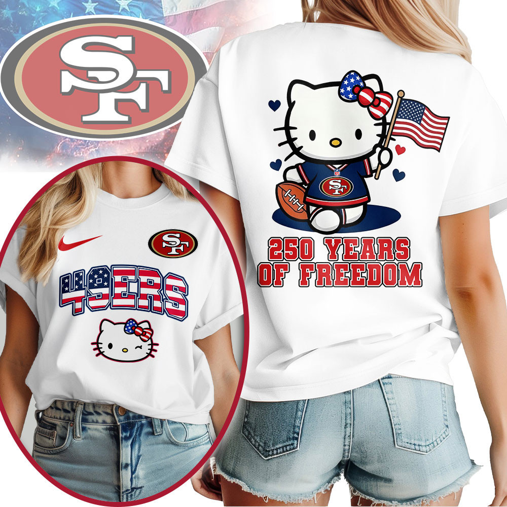San Francisco 49ers | Premium NFL Hello Kitty Celebrates 250th Anniversary Women Shirt NP