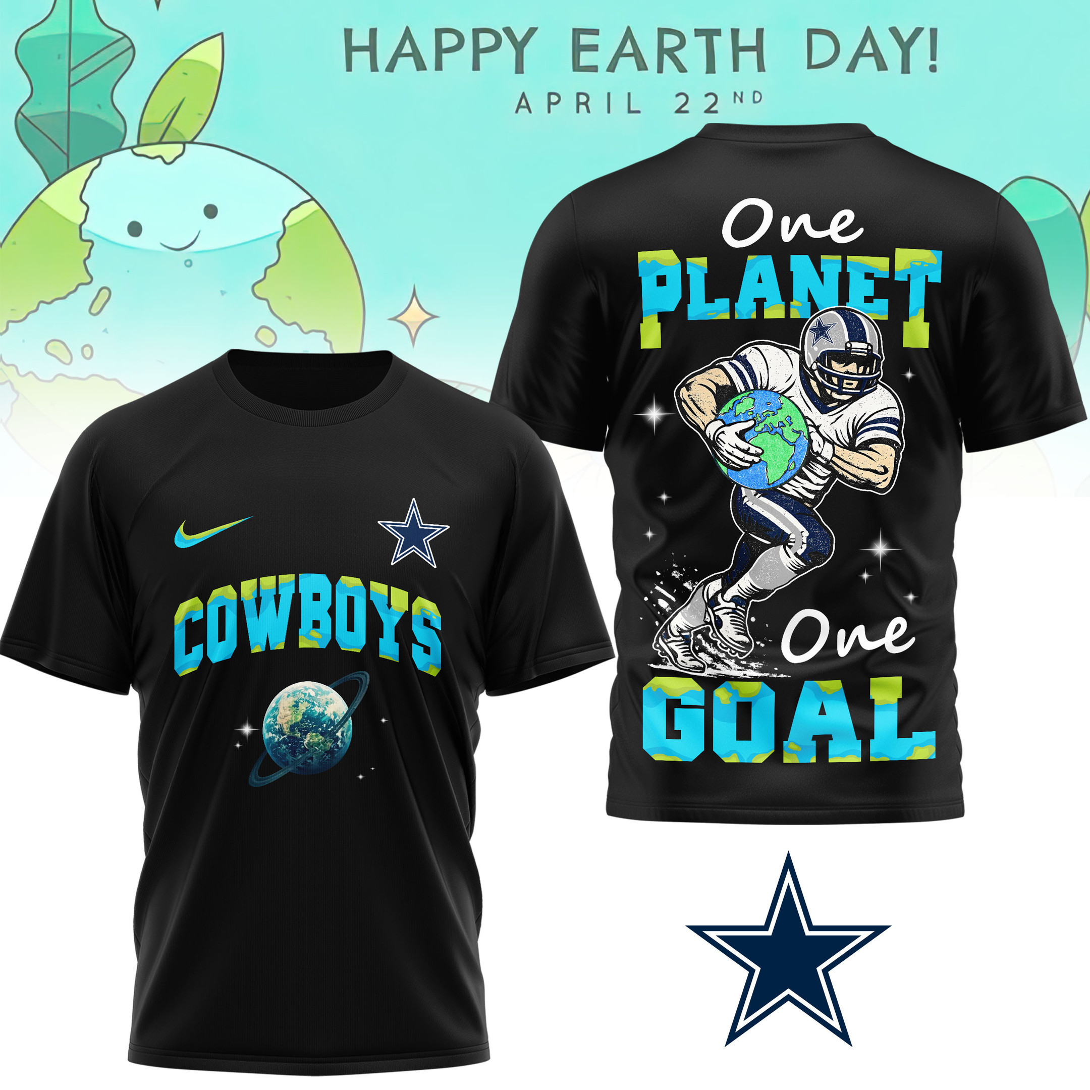 Dallas Cowboys | Premium NFL x Earth Day 3D Shirt HY