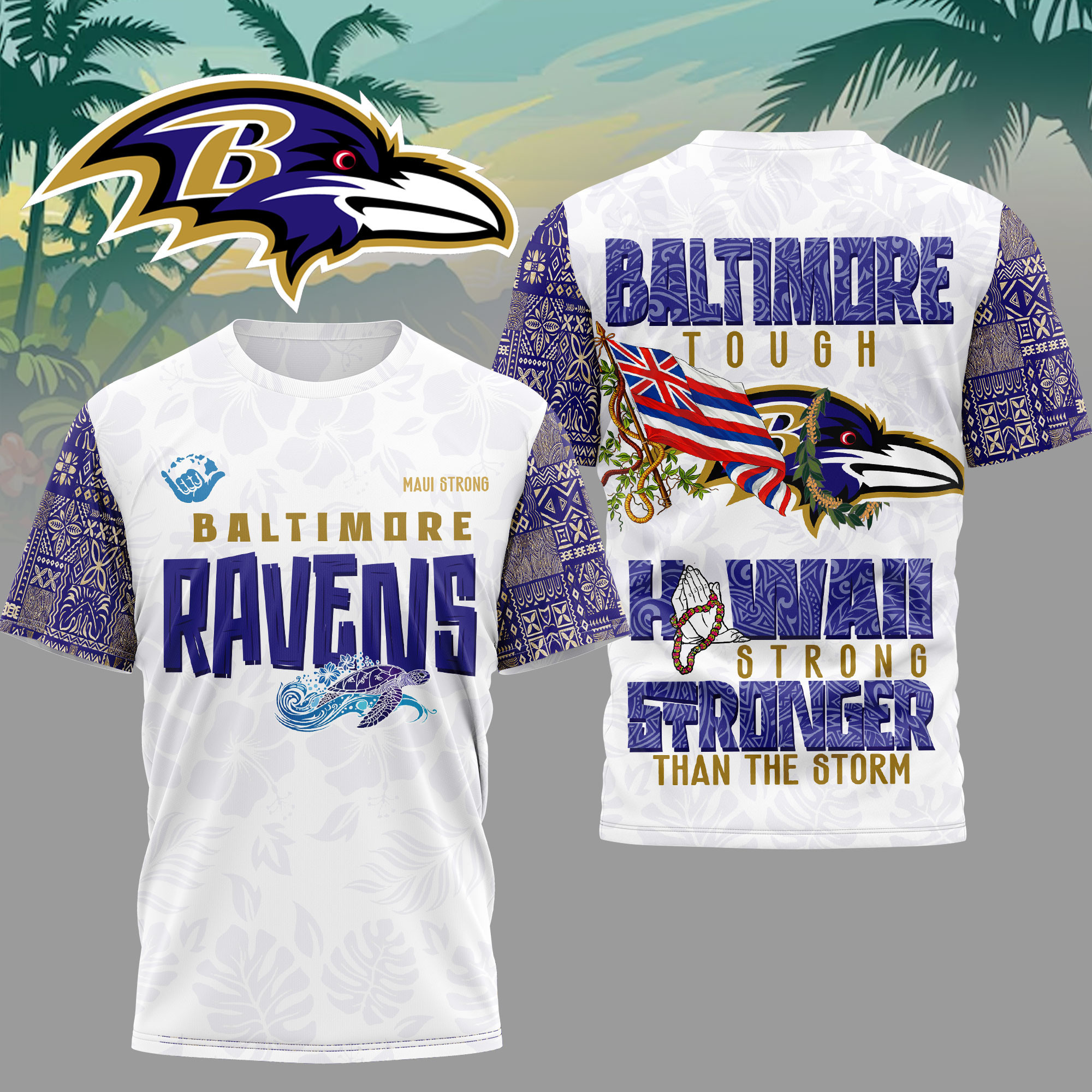 Baltimore Ravens | Premium NFL Hawaii Strong 3D Shirt HY