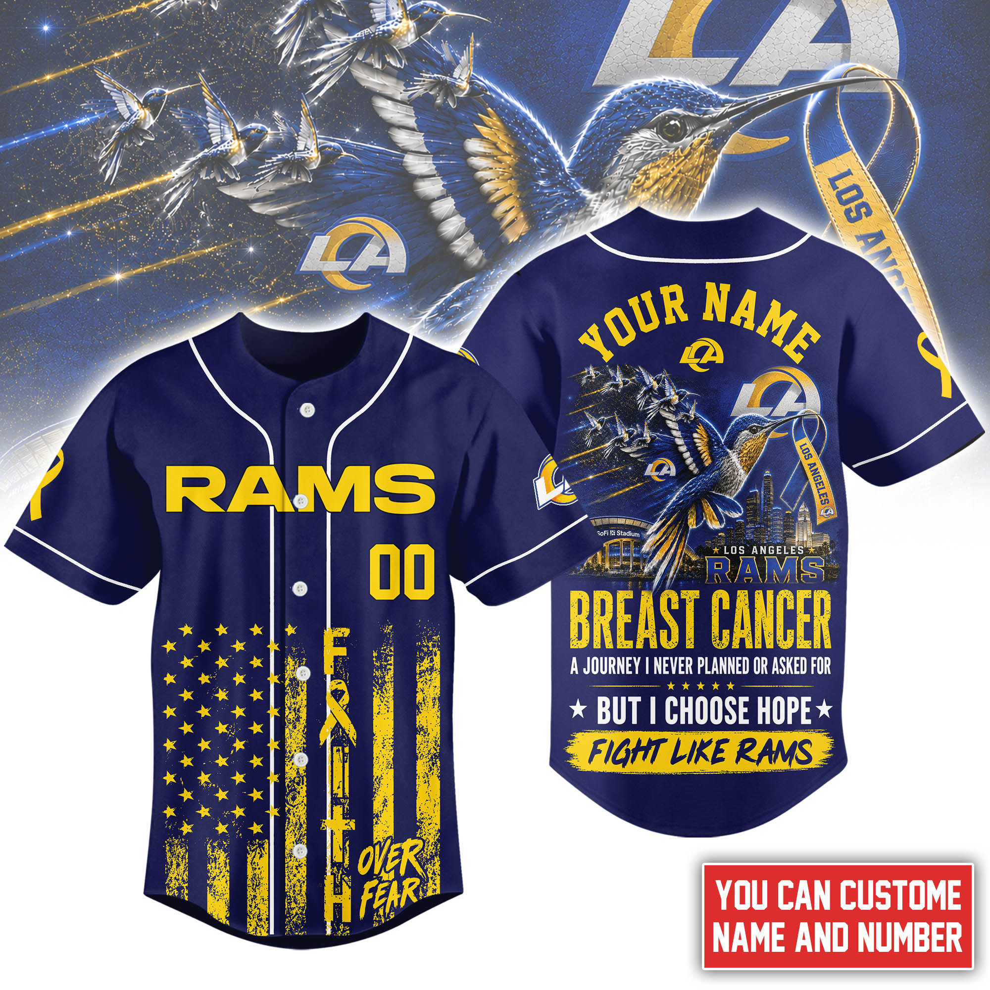 Los Angeles Rams | Premium NFL Hope Over Fear Jersey NTH1