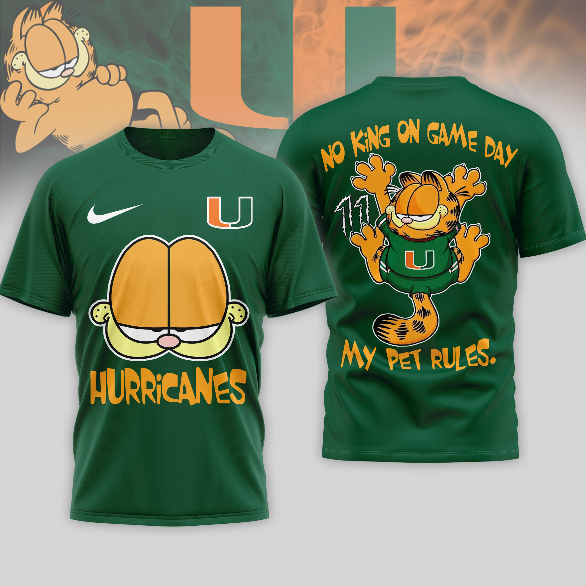 Miami Hurricanes | Premium NCAA No King On Game Day 3D Shirt NTH1