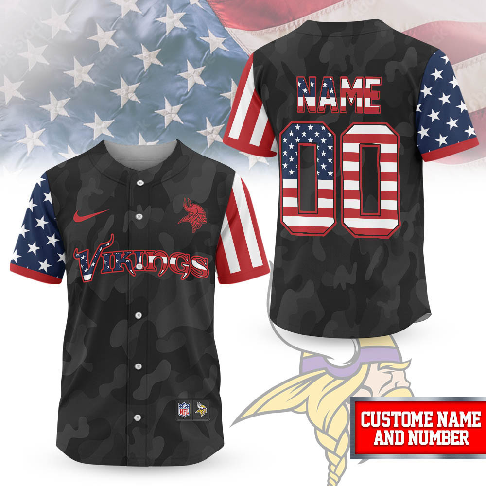 Minnesota Vikings | Premium NFL American Pride Custom Jersey Shirt NTH1