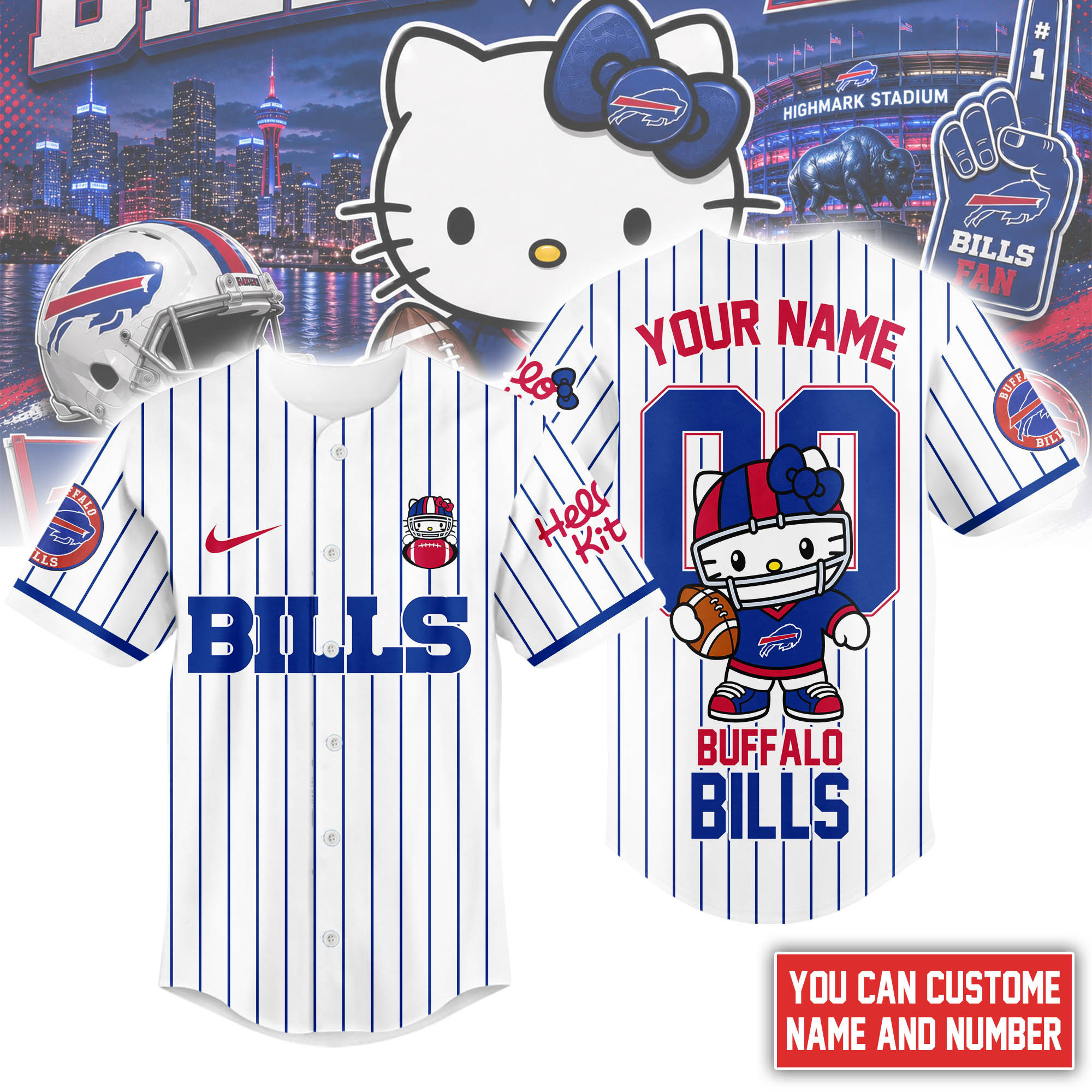 Buffalo Bills | Premium NFL Kitty Game Day Custom Jersey Shirt NTH1