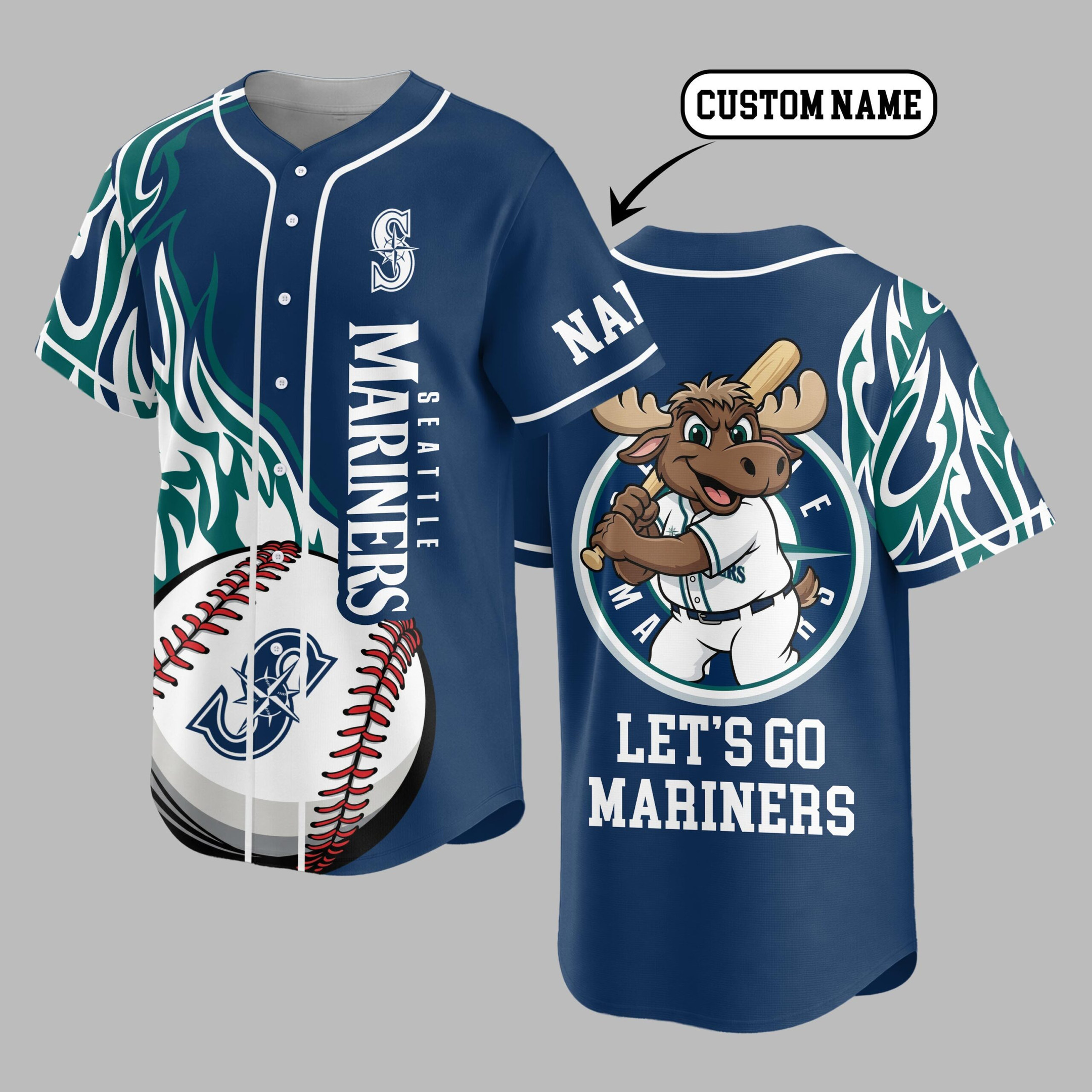Seattle Mariners | Premium MLB Flame Spirit Baseball Jersey