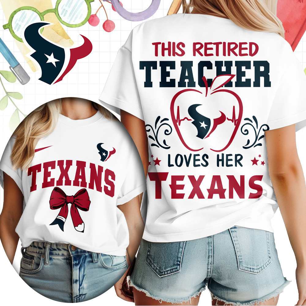 Houston Texans | Premium NFL Retired Teacher Women T-Shirt TD