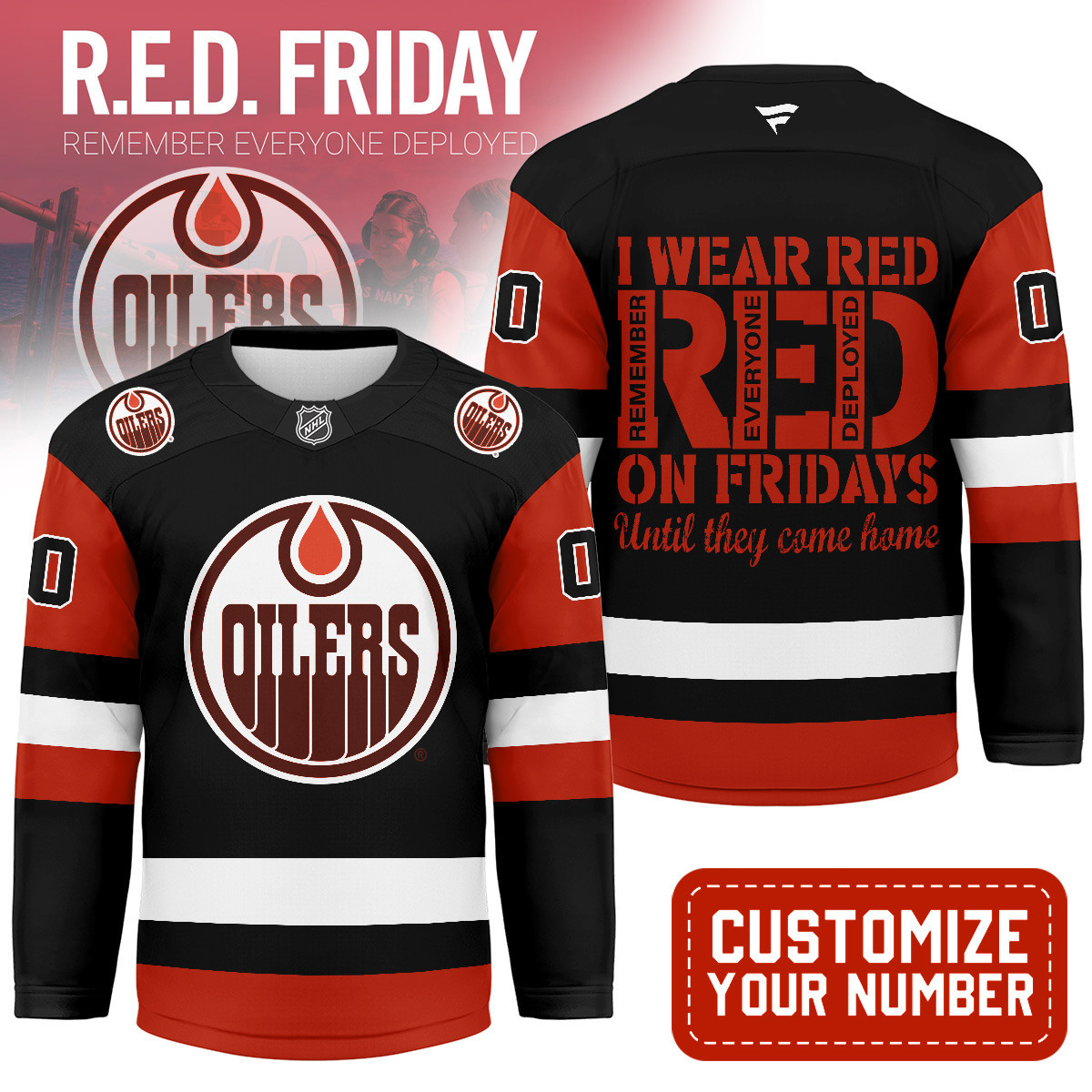 Edmonton Oilers | Premium NHL Red Friday Hockey Jersey MM