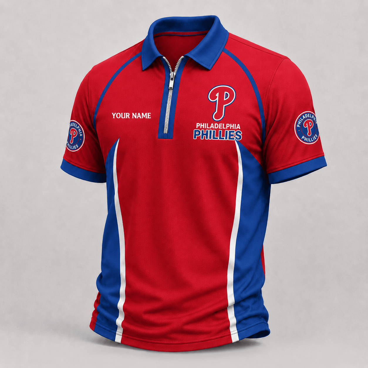 Philadelphia Phillies | Premium MLB Performance Zipper Polo Shirt