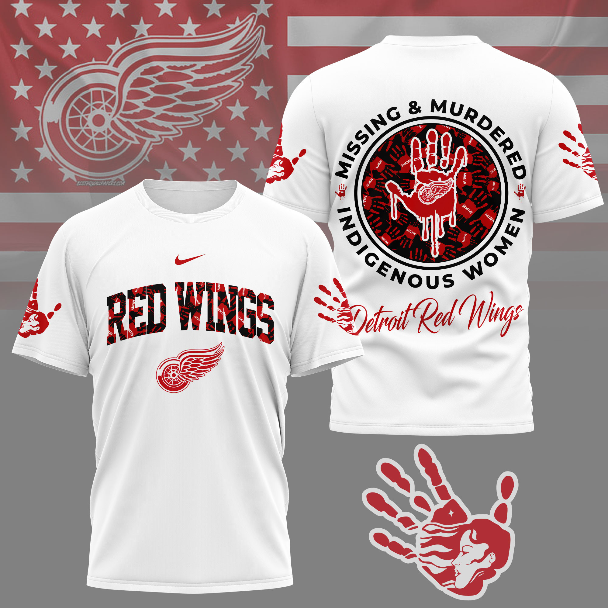 Detroit Red Wings | Premium NHL MMIW Awareness 3D Shirt NY