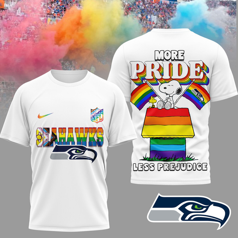 Seattle Seahawks | Premium NFL Snoopy Pride Month 3D T-Shirt HY