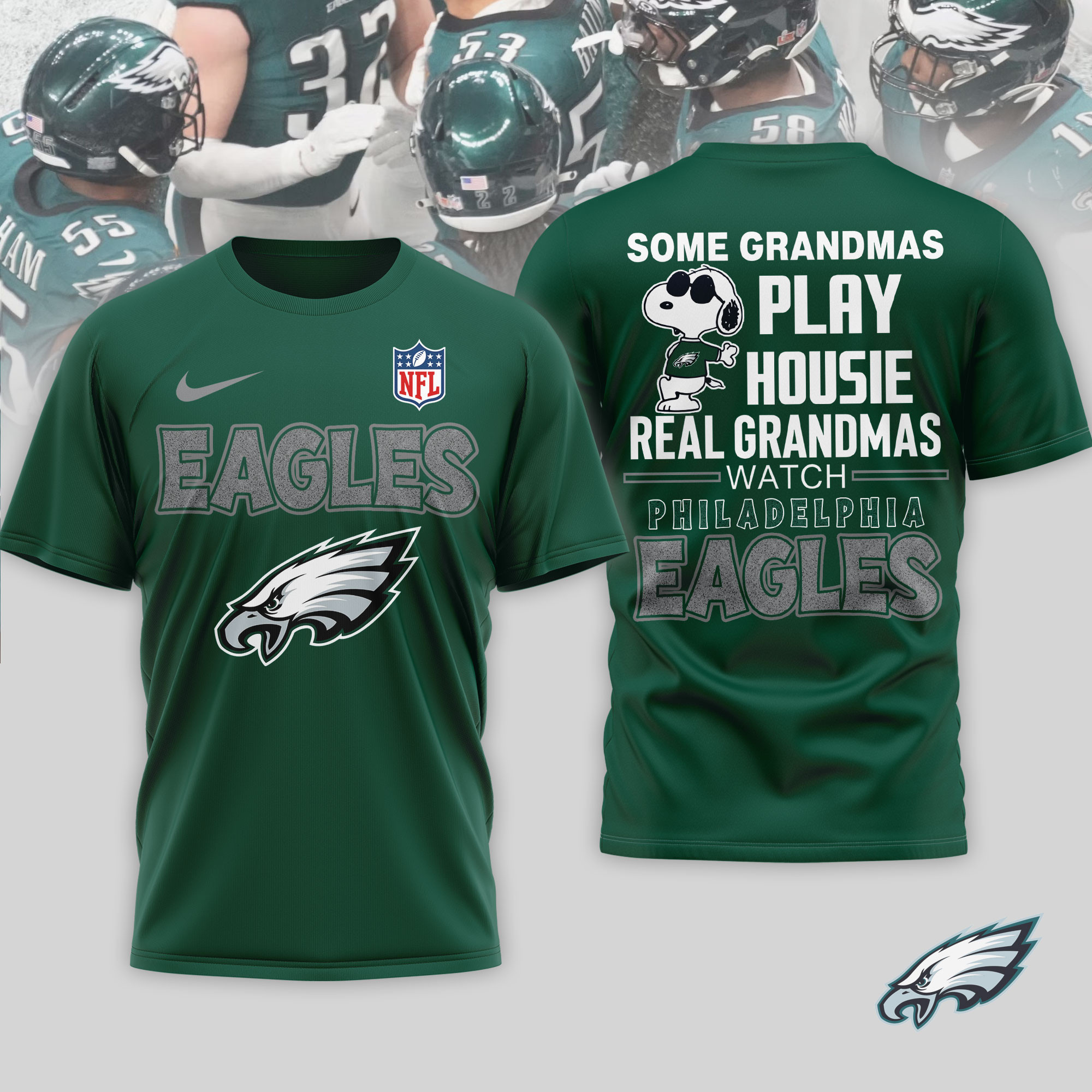 Philadelphia Eagles | Premium NFL Fan Grandma Apparel 3D Shirt NTH1