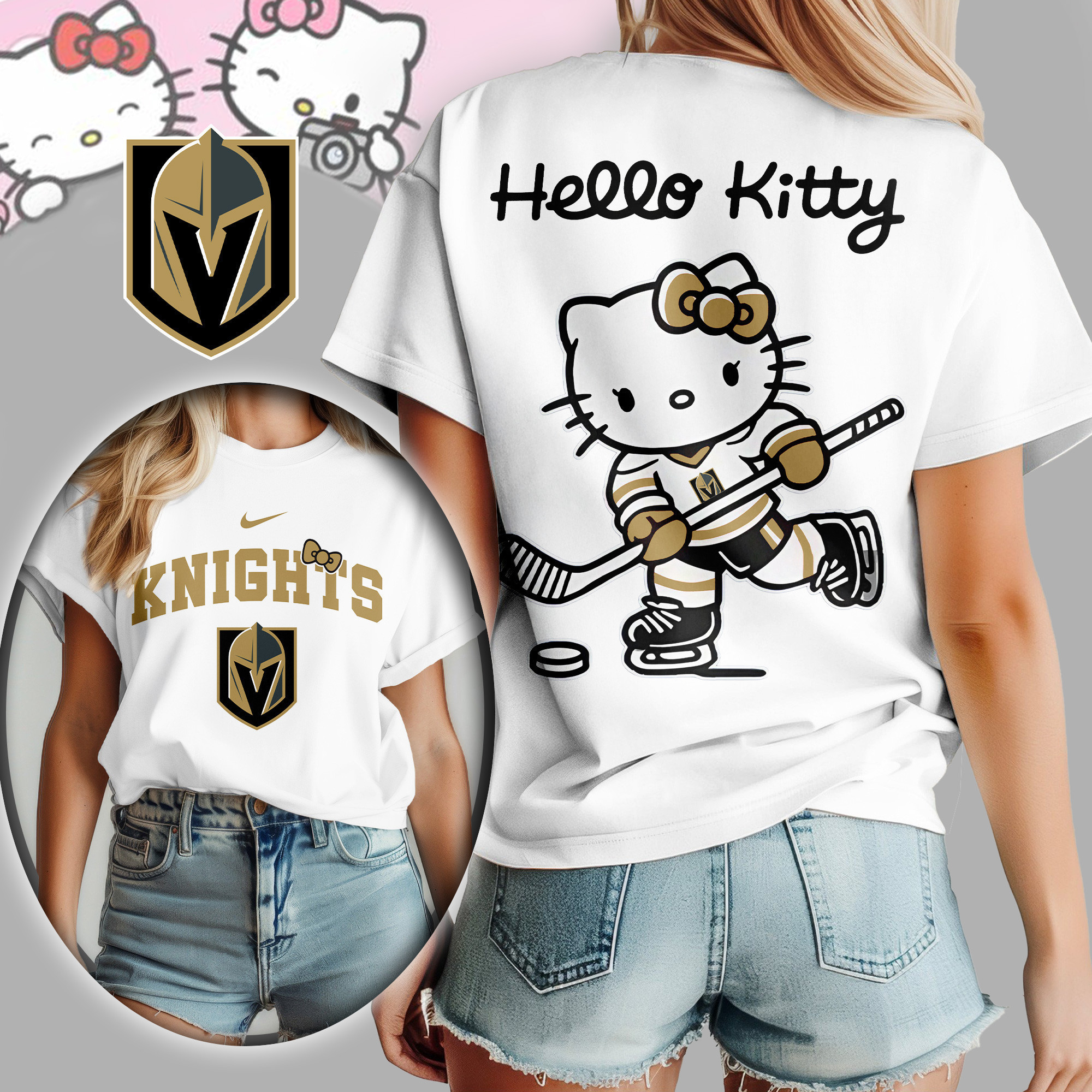Vegas Golden Knights | Premium NHL x Hello Kitty Women Shirt TD