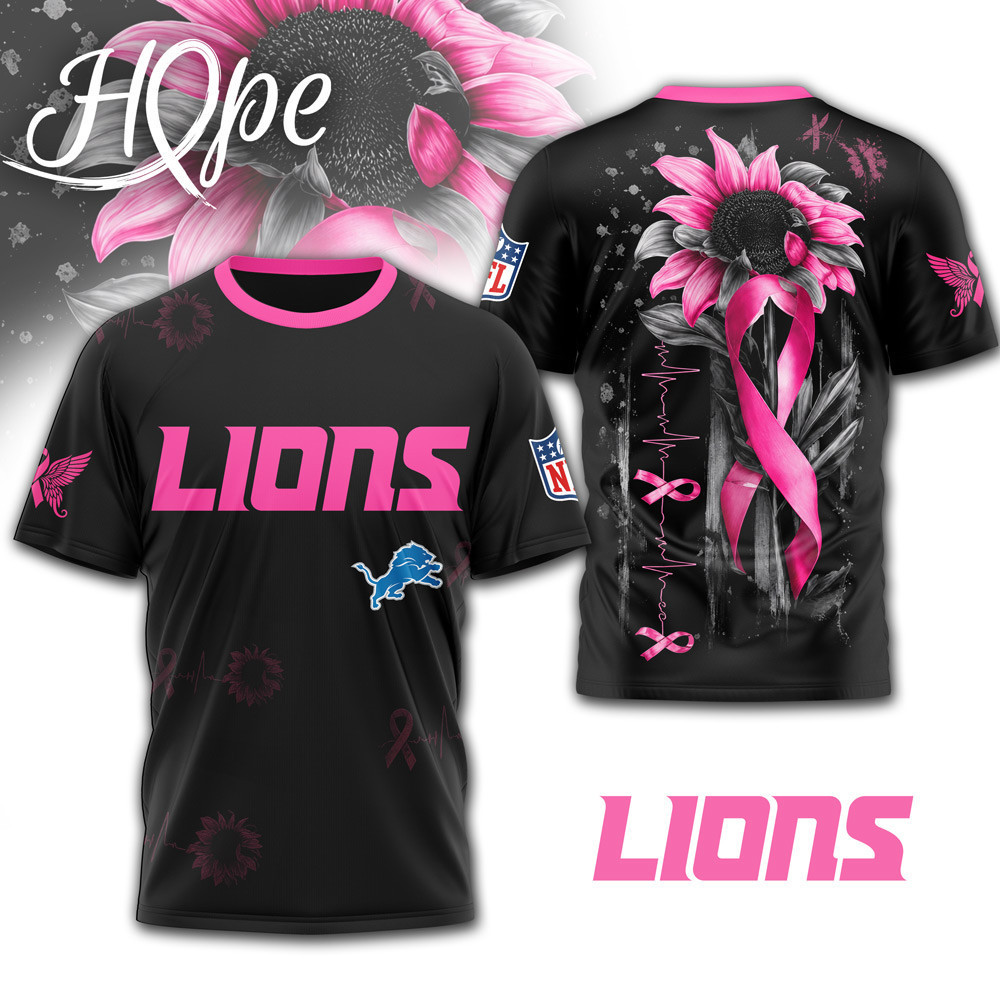 Detroit Lions | Premium NFL Hope Pink Ribbon 3D Shirt NTH1
