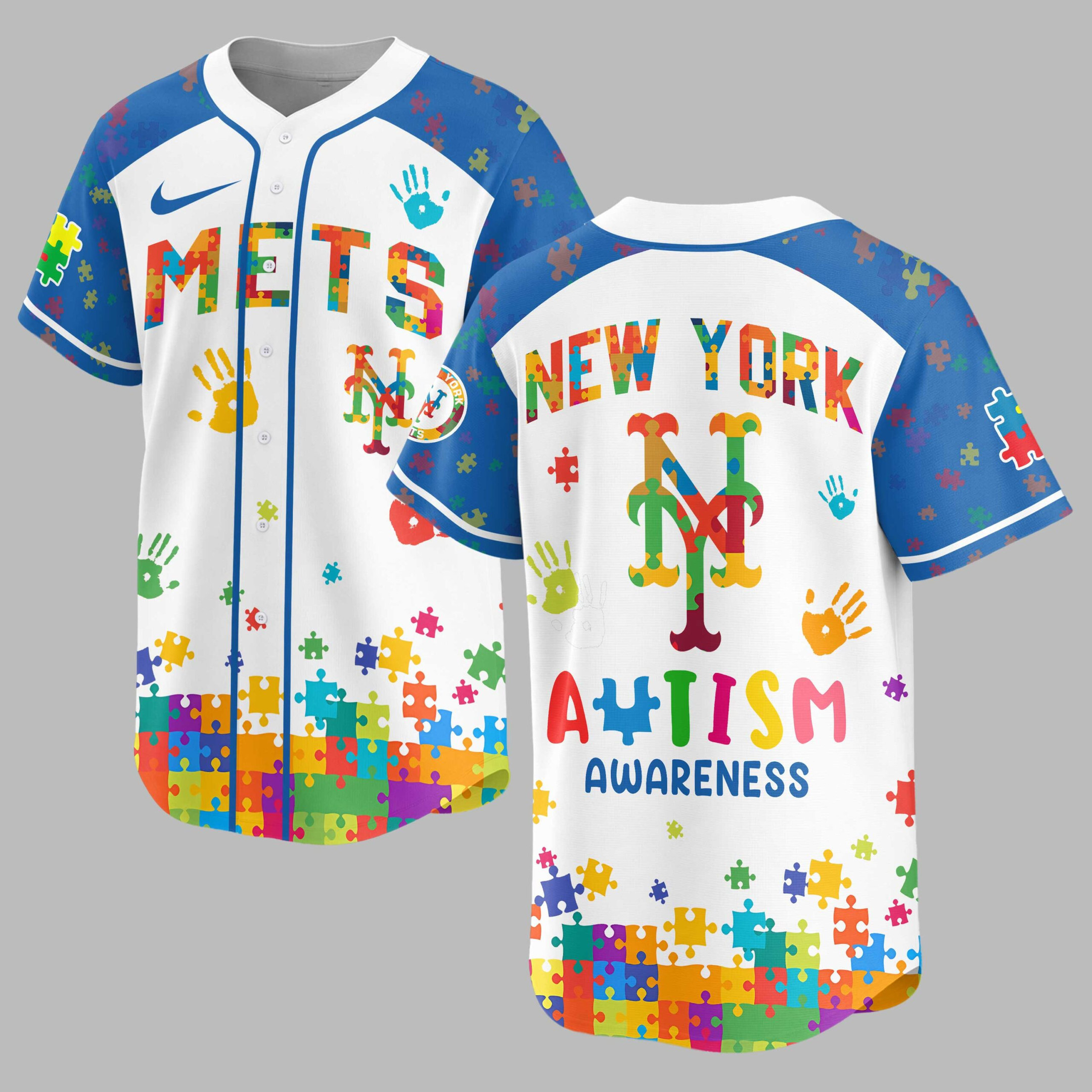 New York Mets | MLB x Autism Awareness Puzzle Premium Jersey