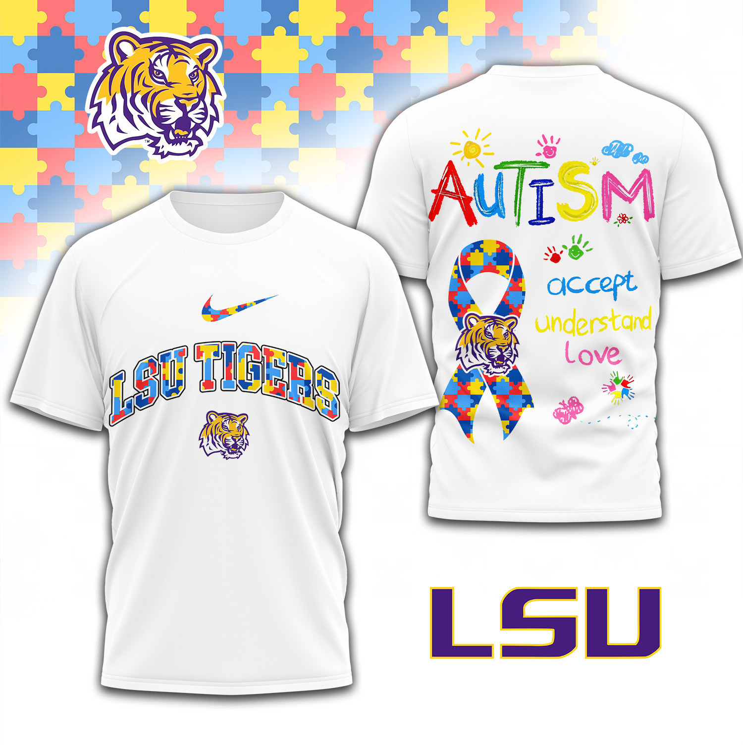 LSU Tigers | Premium NCAA Autism 3D Shirt TD