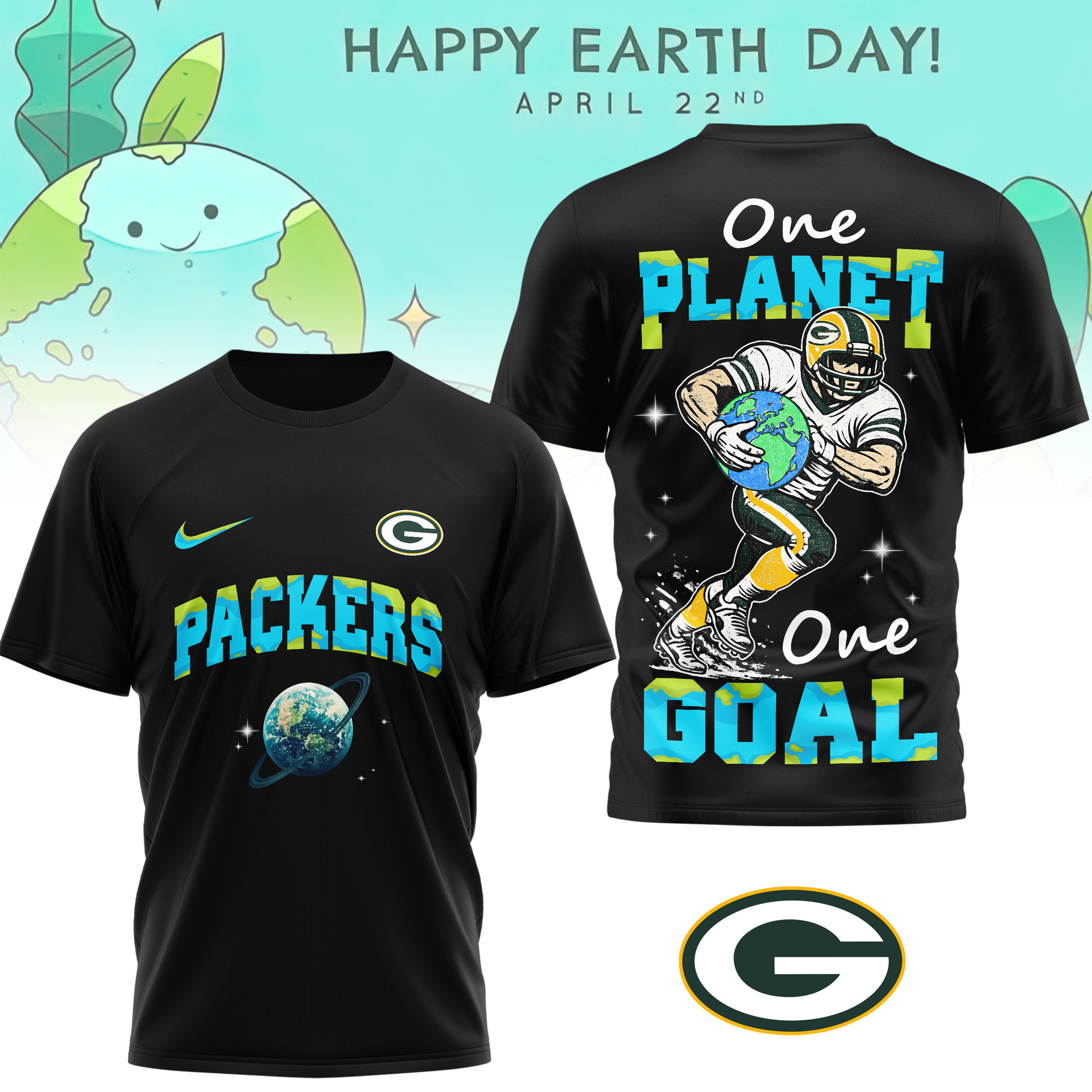 Green Bay Packers | Premium NFL x Earth Day 3D Shirt HY