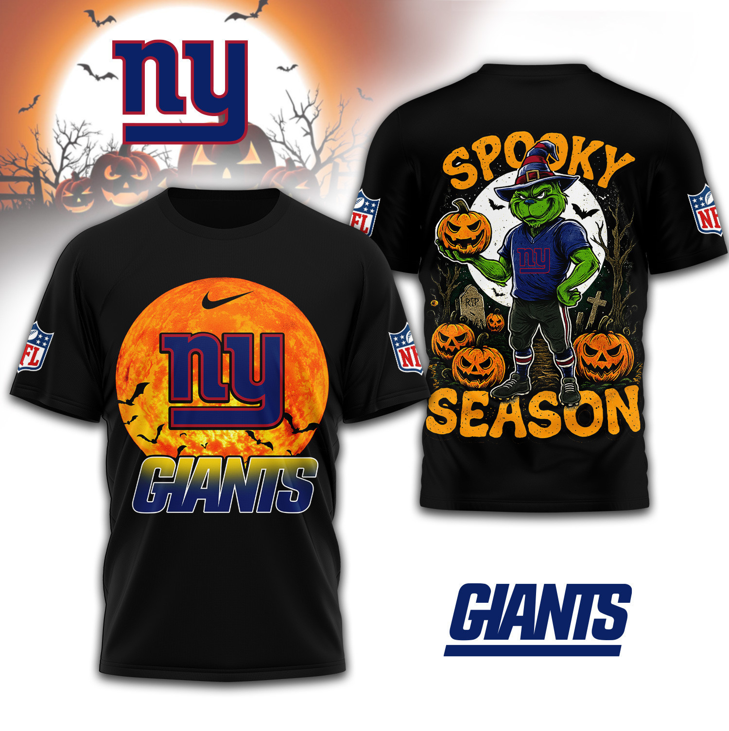 New York Giants | Premium NFL Spooky Season 3D Shirt TD