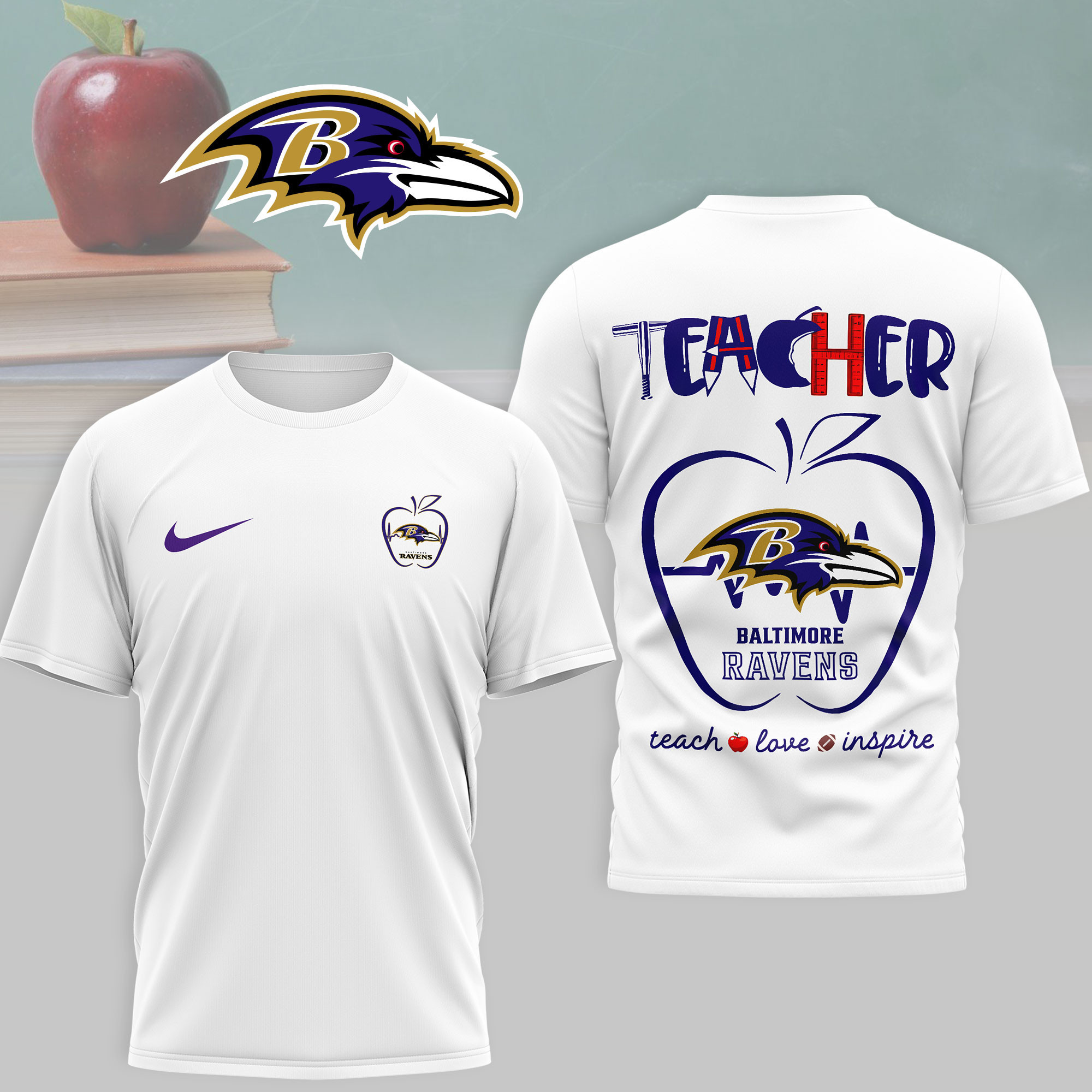 Baltimore Ravens | Premium NFL Teacher Game Day 3D Shirt NTH1