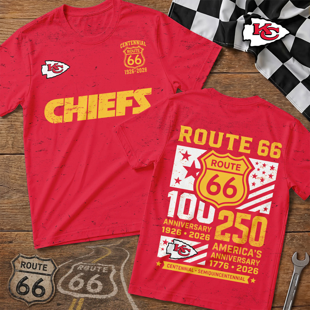 Kansas City Chiefs | Premium NFL Route 66 Centennial T-Shirt TD