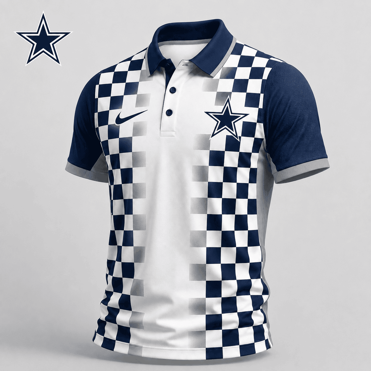 Dallas Cowboys | Premium NFL Checkered Fade Polo Shirt NY