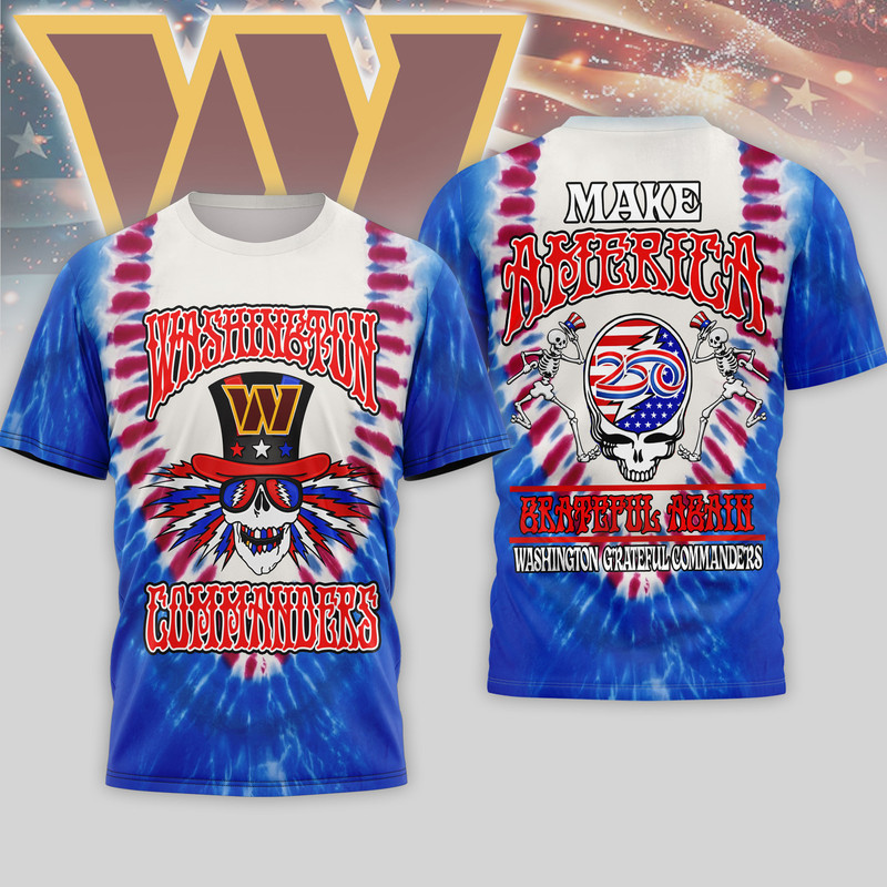 Washington Commanders | Premium NFL Grateful Dead 250 Years Of America 3D Shirt HY