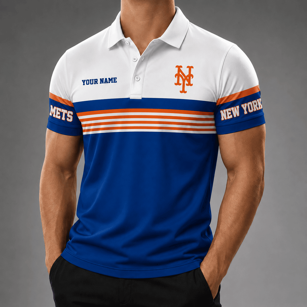 New York Mets | Premium MLB Personalized Men's Polo Shirt