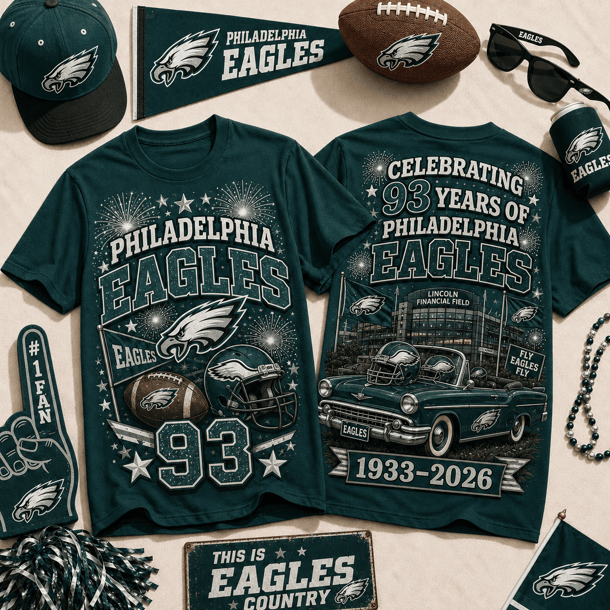Philadelphia Eagles | Premium NFL Legacy Celebration 3D Shirt NY