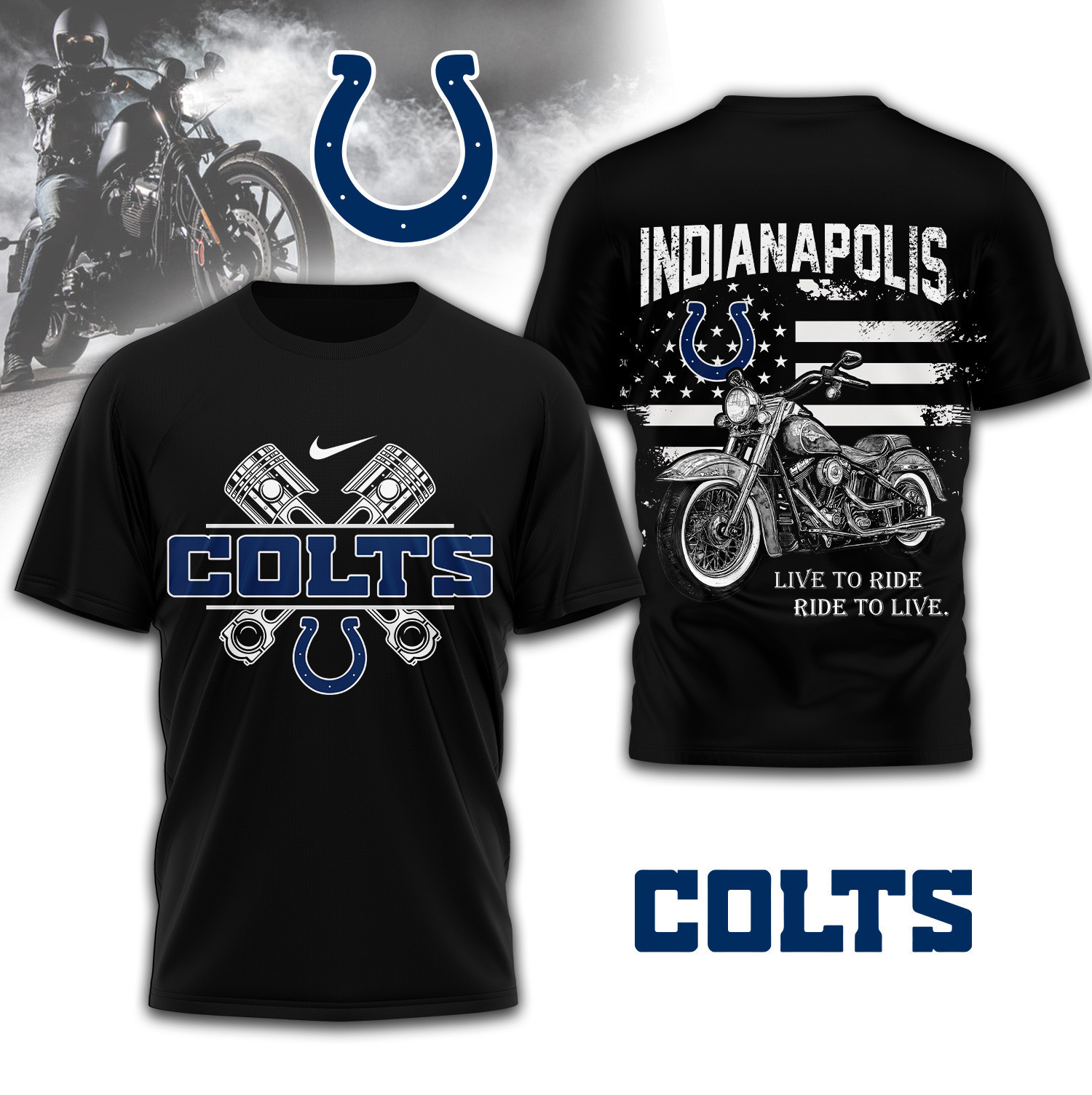 Indianapolis Colts | Premium NFL Biker 3D Shirt TD230825