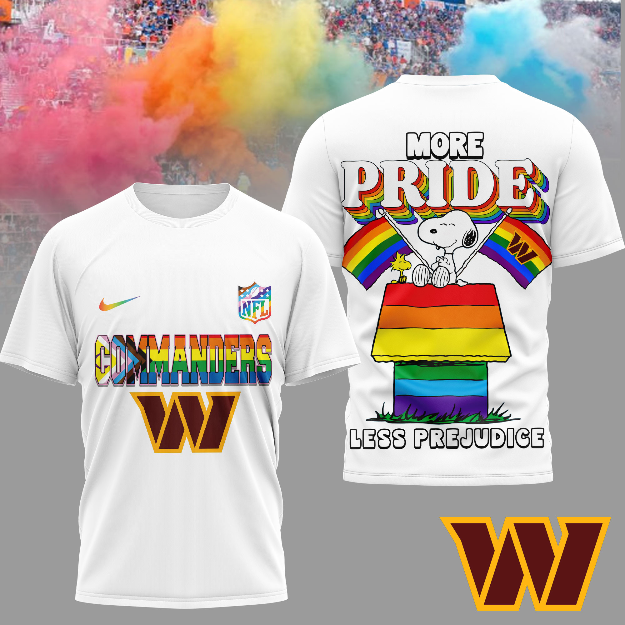 Washington Commanders | Premium NFL Snoopy Pride Month 3D T-Shirt HY