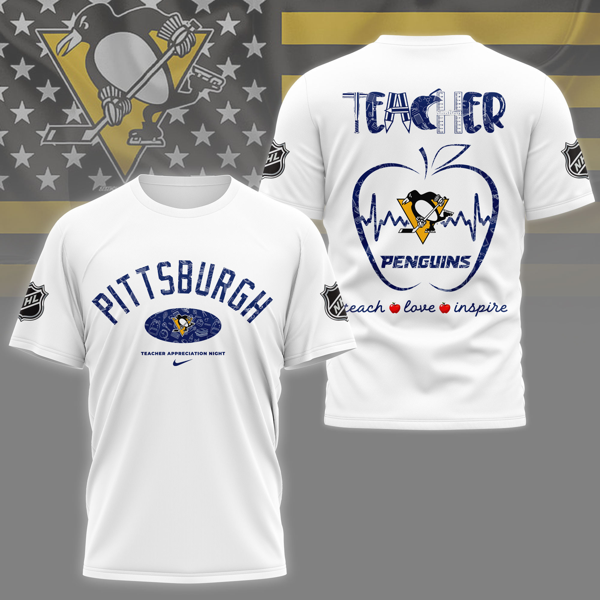 Pittsburgh Penguins | Premium NHL Teacher Appreciation Day 3D Shirt NY