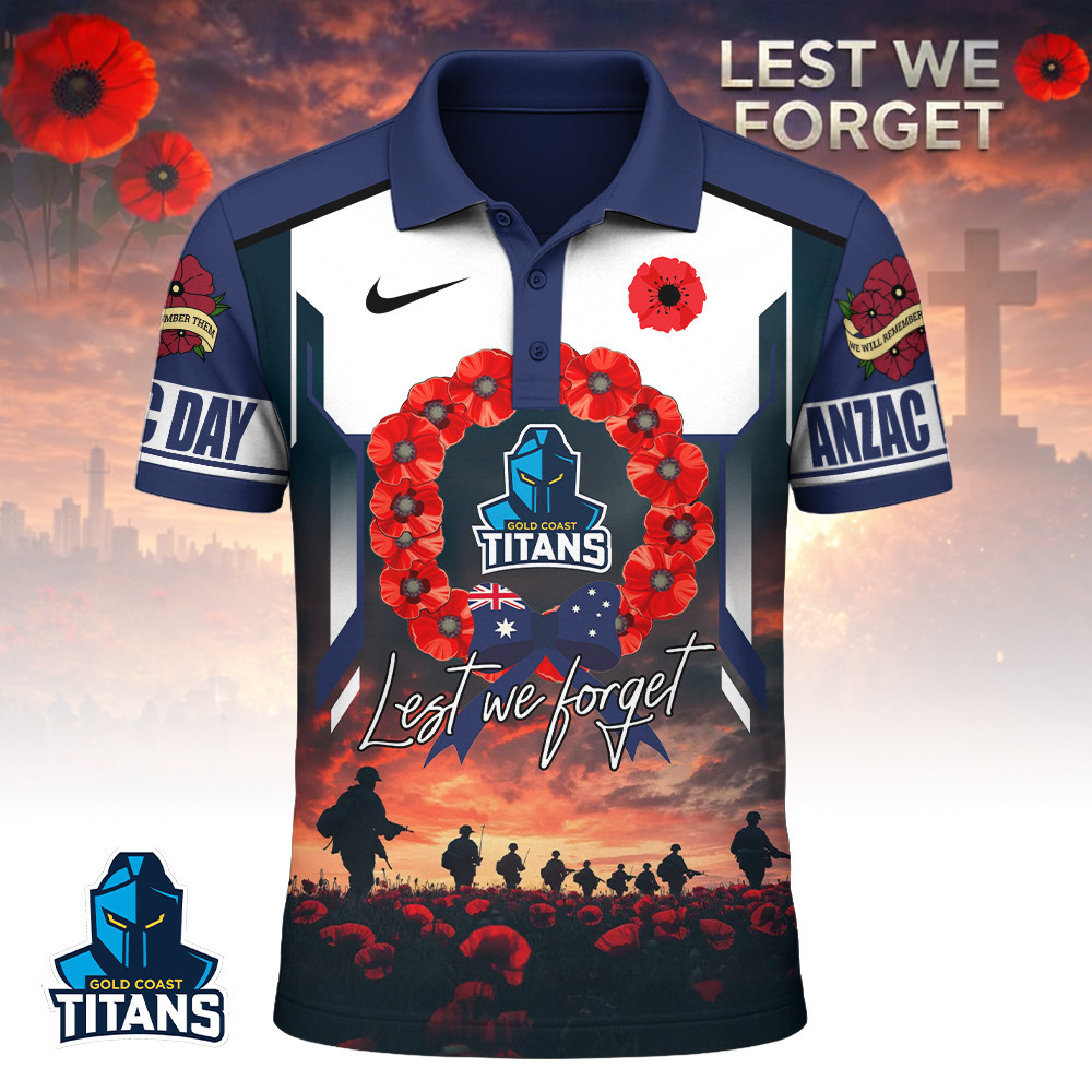 Gold Coast Titans | Premium NRL ANZAC Day Polo Shirt TD