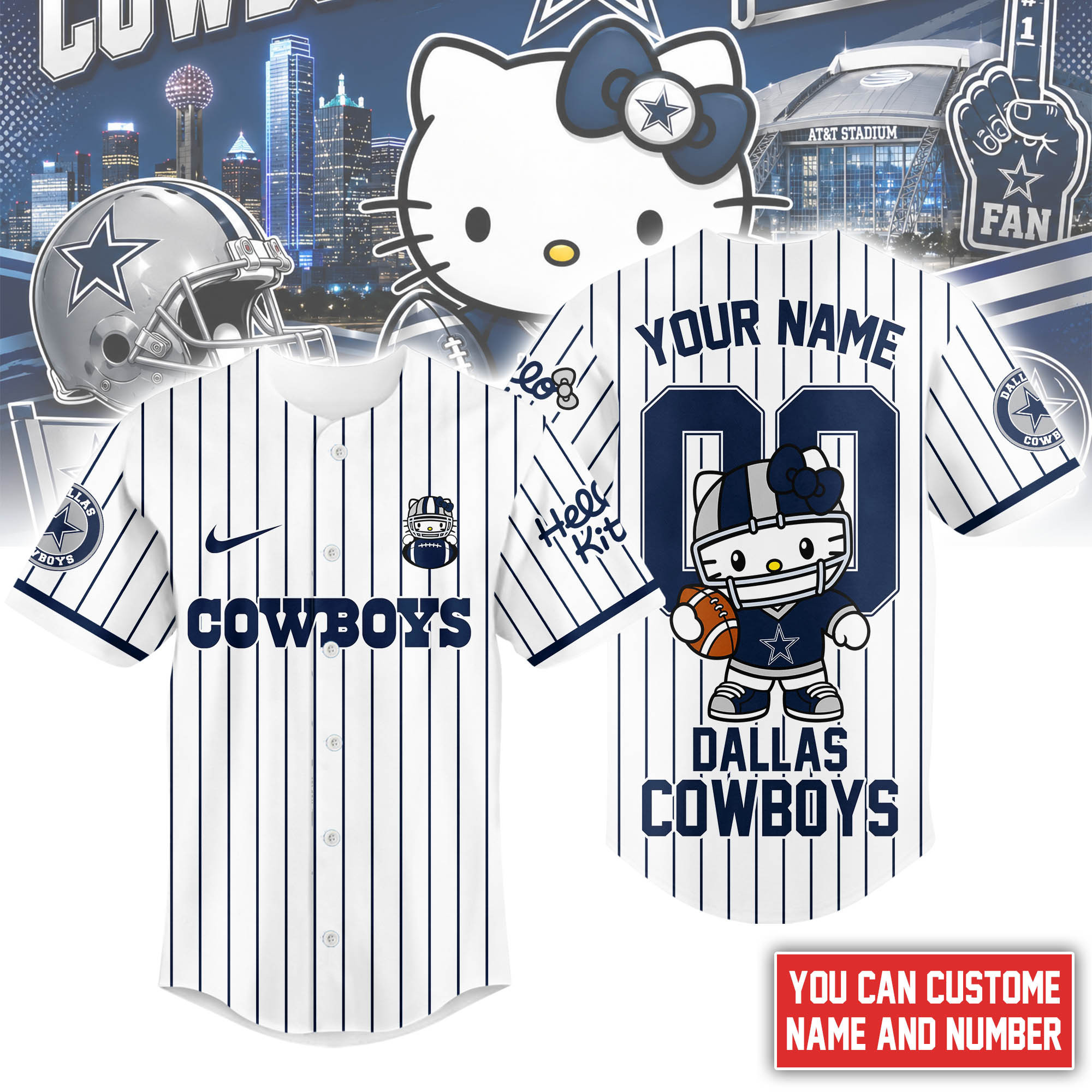 Dallas Cowboys | Premium NFL Kitty Game Day Custom Jersey Shirt NTH1