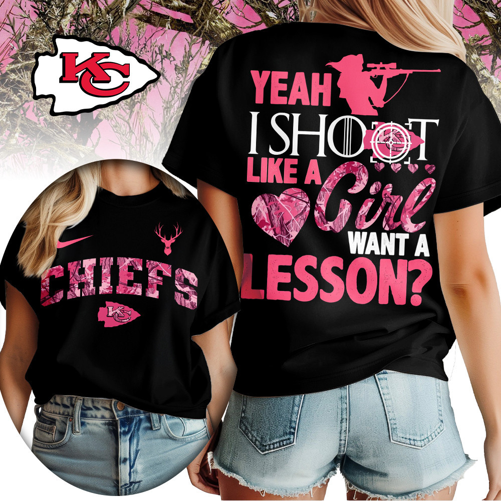 Kansas City Chiefs | Premium NFL Shoot Like A Girl Women Shirt TD