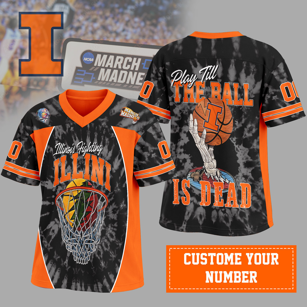 Illinois Fighting Illini | Premium NCAA x Grateful Dead V-neck Baseball Jersey HY