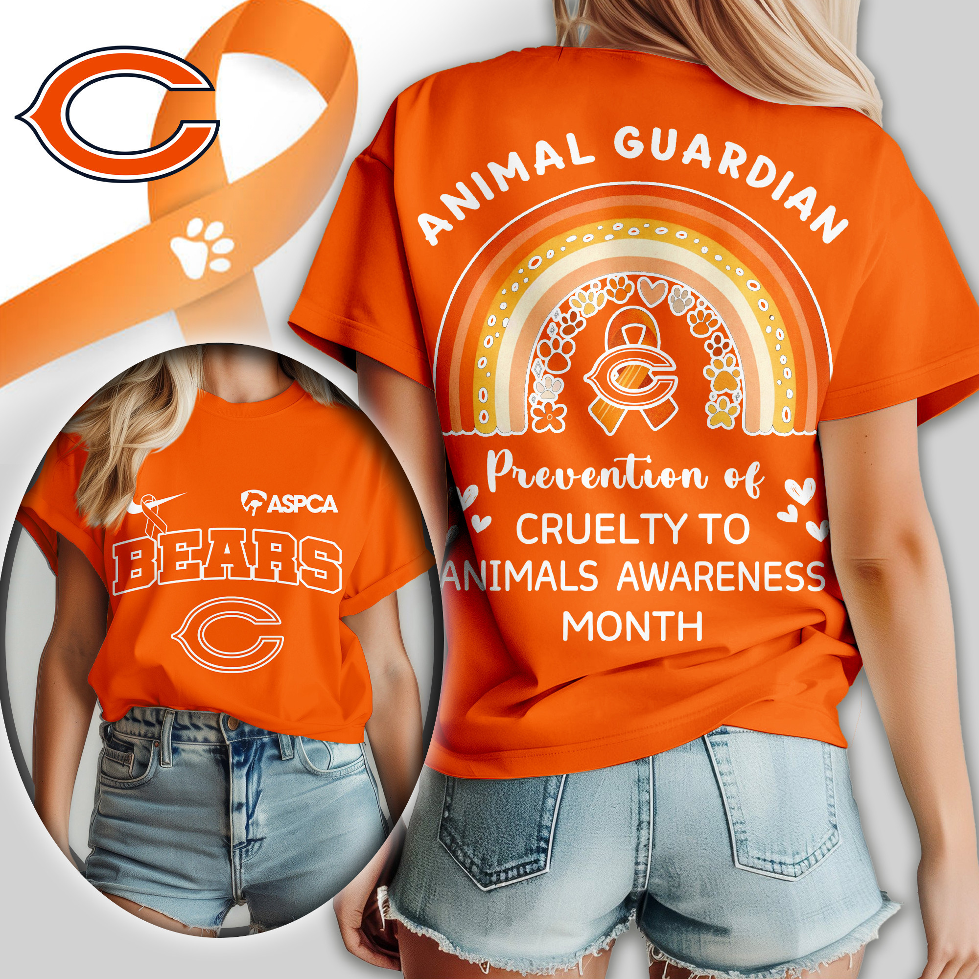 Chicago Bears | Premium NFL Animal Guardian Women Shirt TD