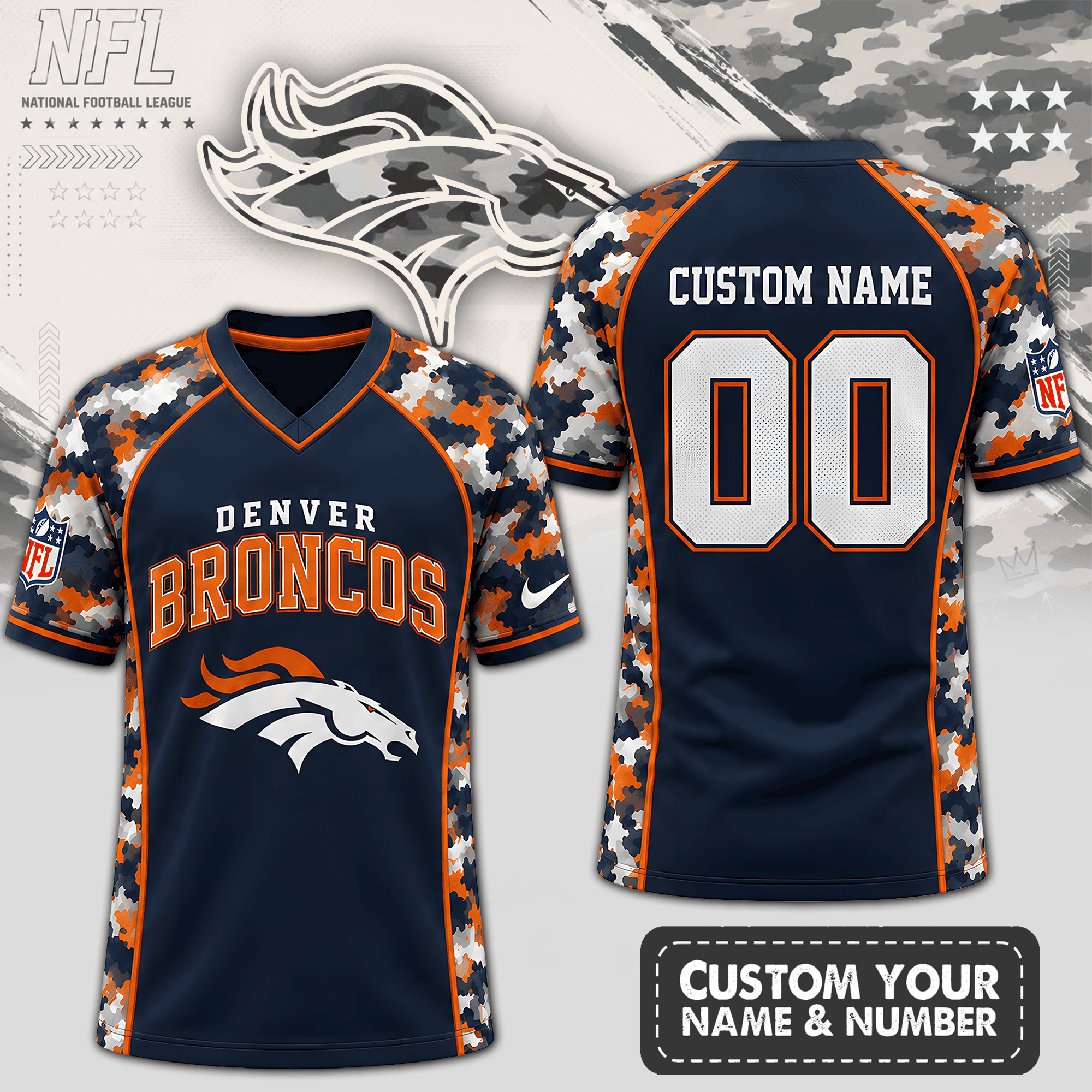Denver Broncos | Premium NFL Born for Game Day V-Neck Jersey NTH1