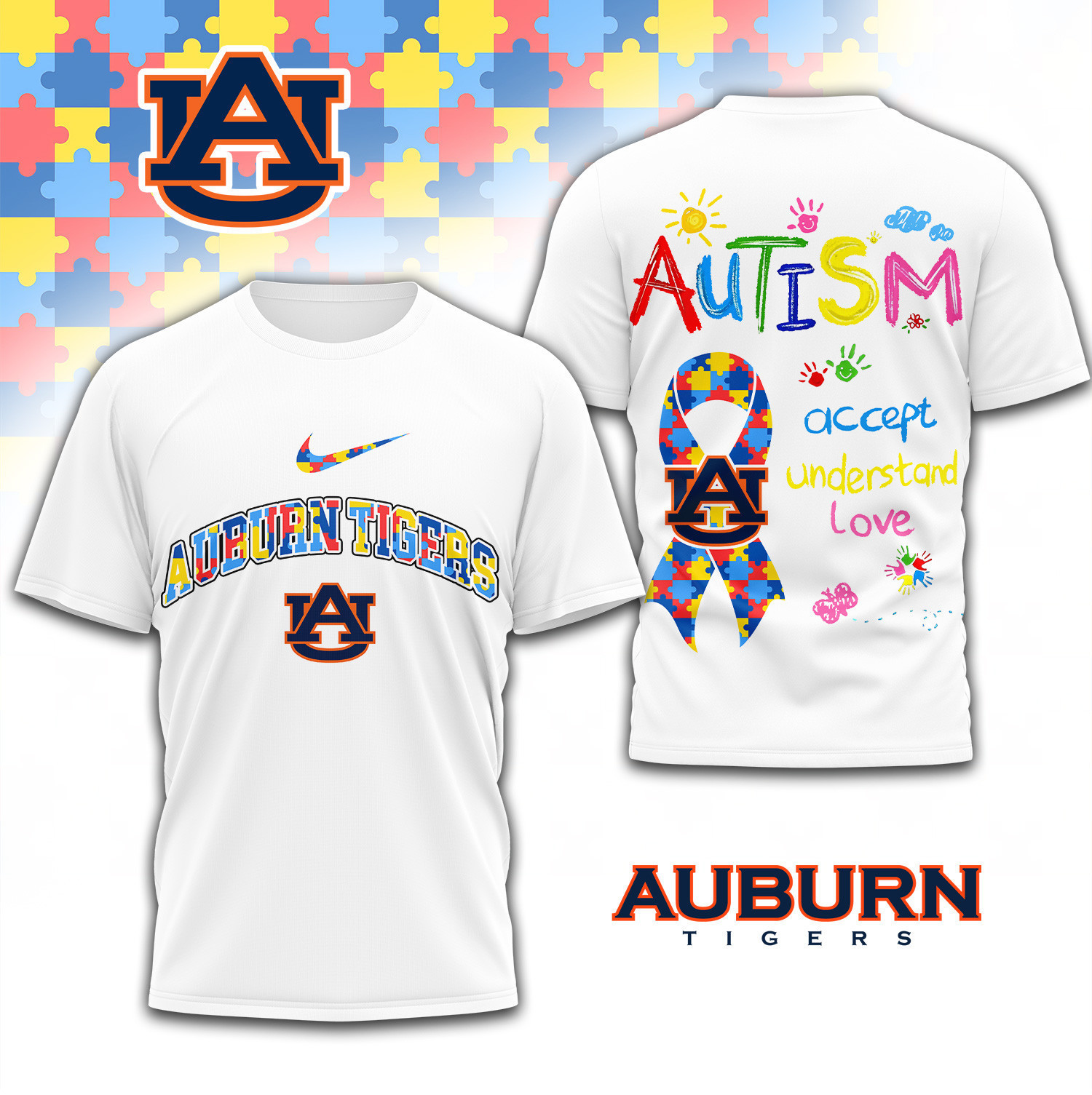 Auburn Tigers | Premium NCAA Autism 3D Shirt TD