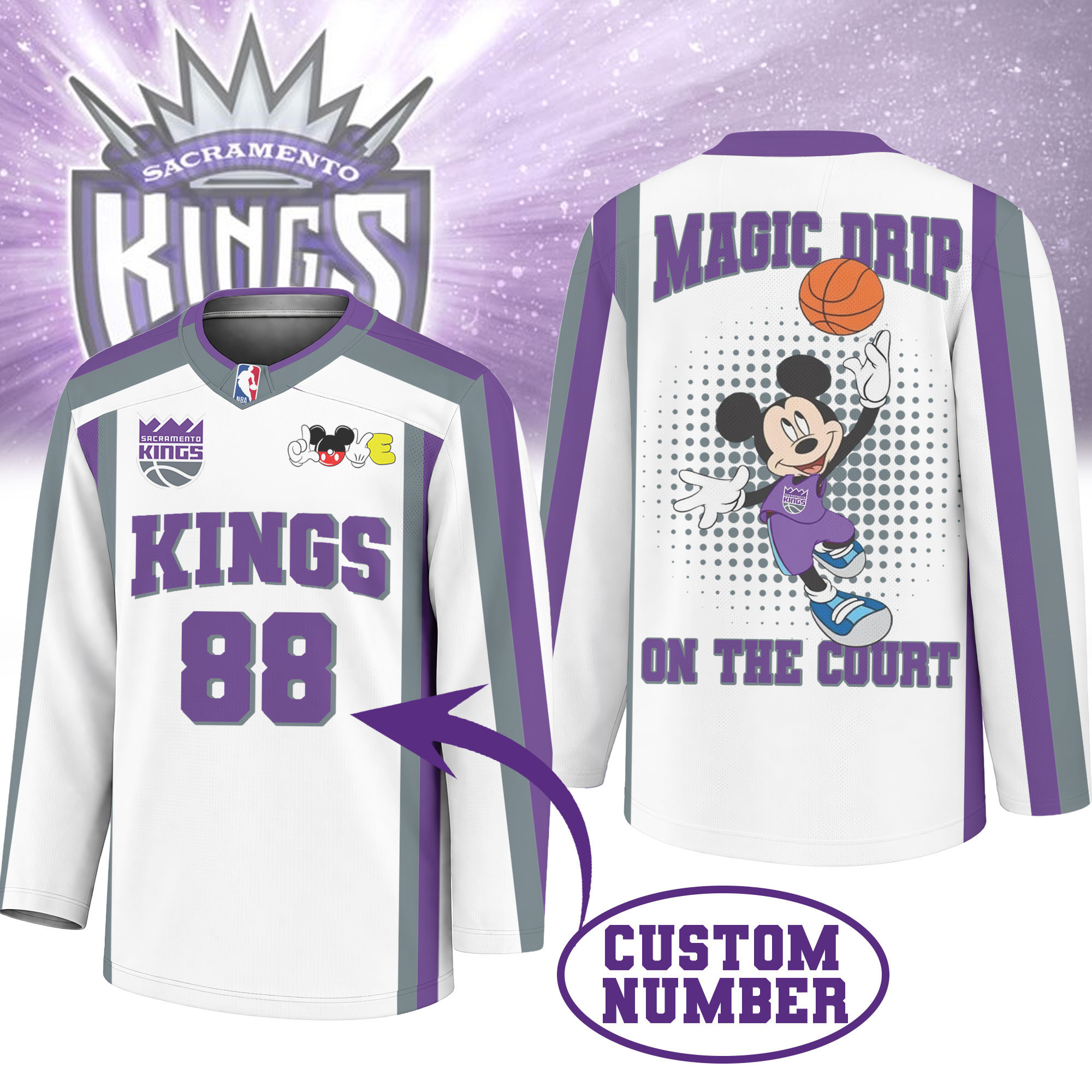 Sacramento Kings | Premium NBA Magic Drip Long Jersey NTH1