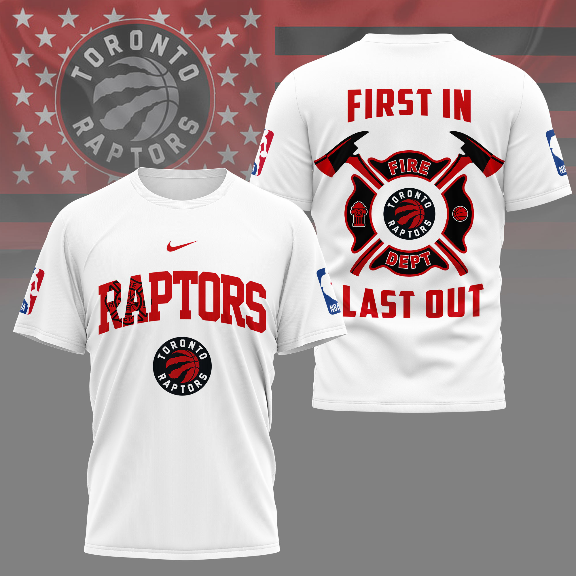 Toronto Raptors | Premium NBA Fire Dept 3D Shirt TD