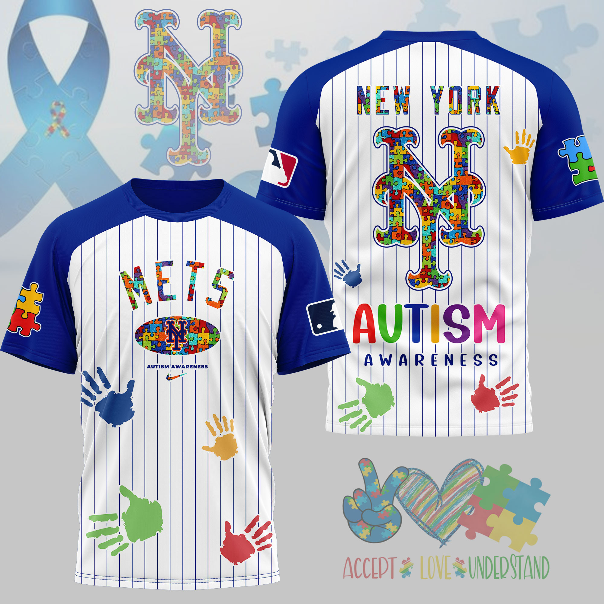 New York Mets | Premium MLB Autism Support 3D Shirt NY