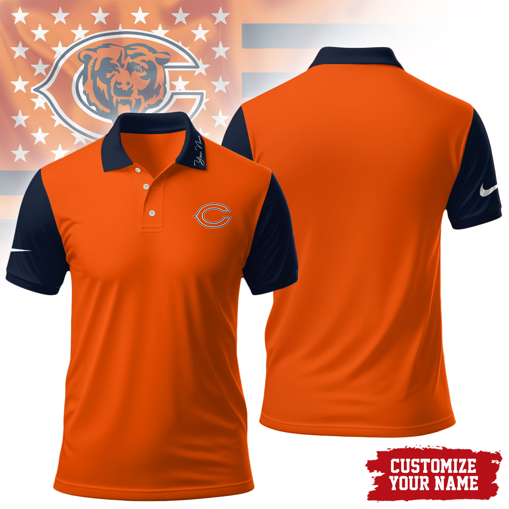 Chicago Bears | Premium NFL Touchdown Custom Polo NTH1