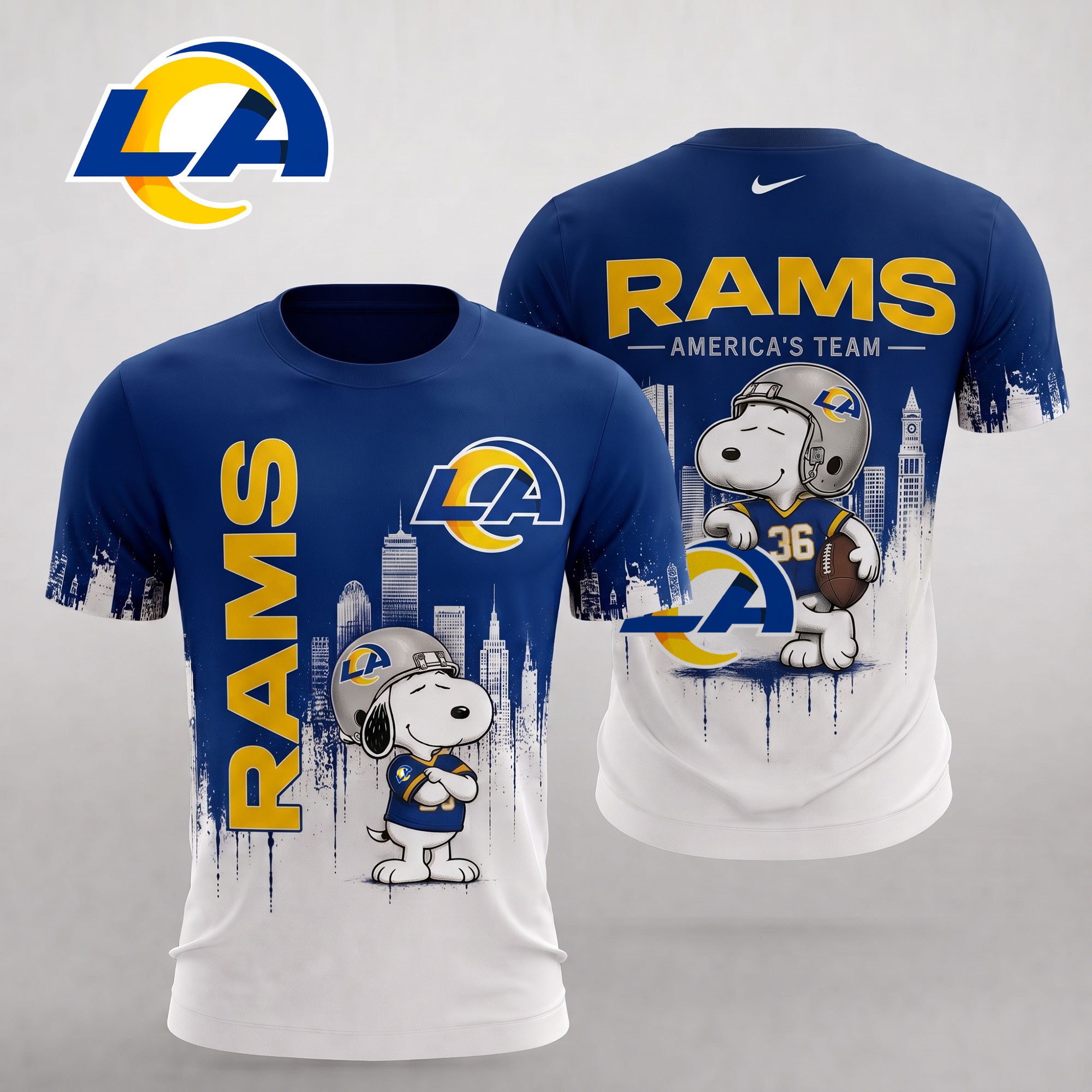 Los Angeles Rams | Premium NFL Gridiron Sunday Cartoon 3D Shirt NTH1