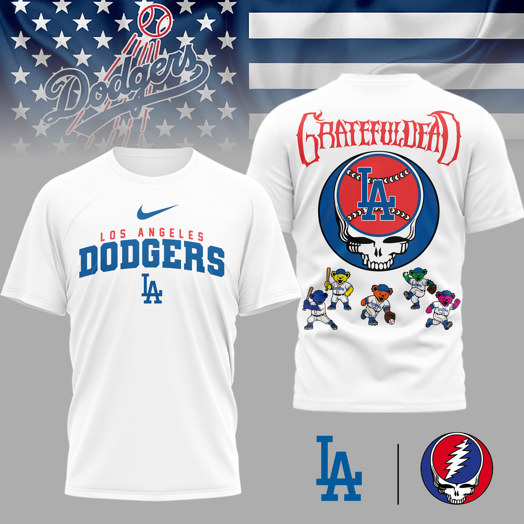 Los Angeles Dodgers | Premium MLB Deadhead 3D Shirt TD