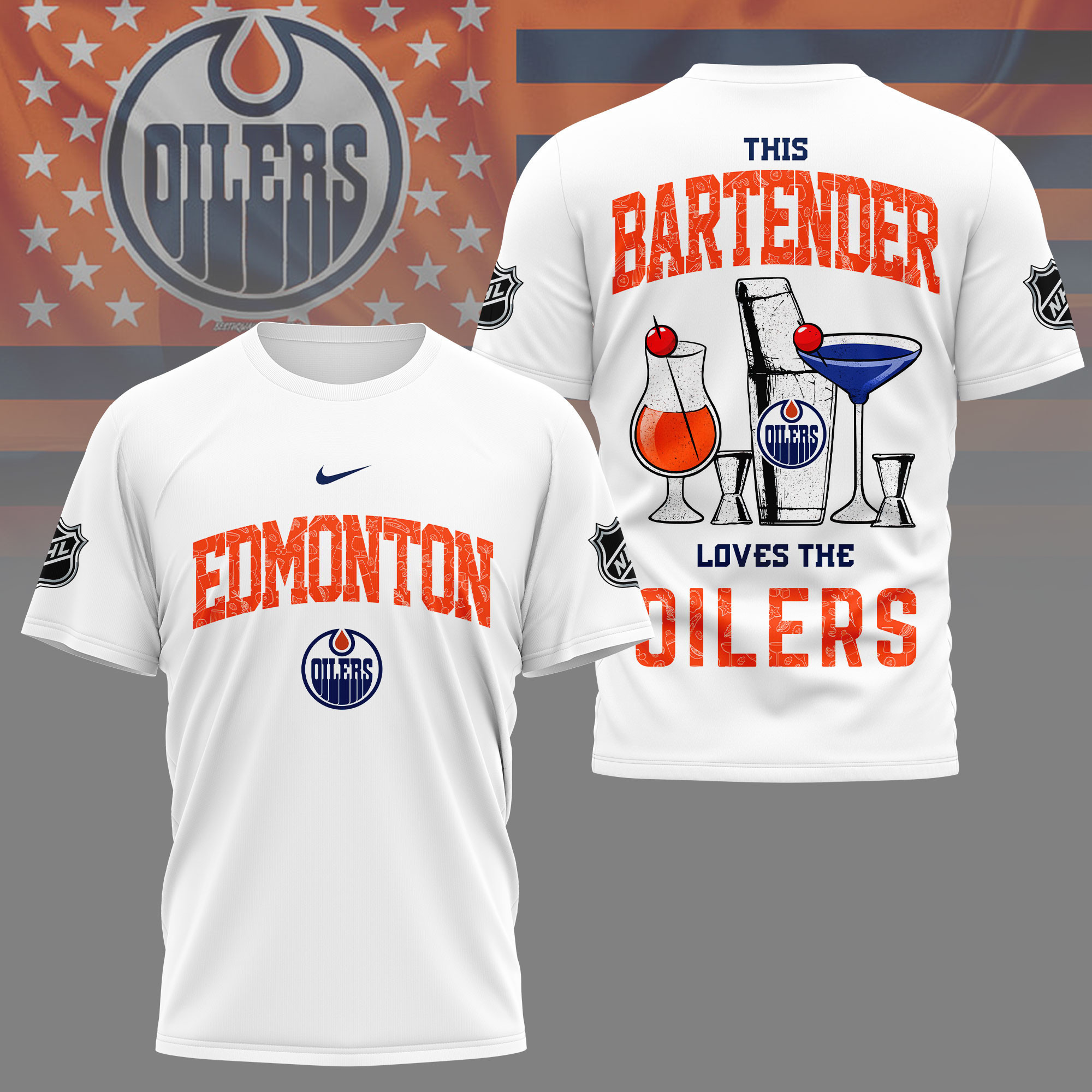 Edmonton Oilers | Premium NHL Bartender Fan 3D Shirt NY