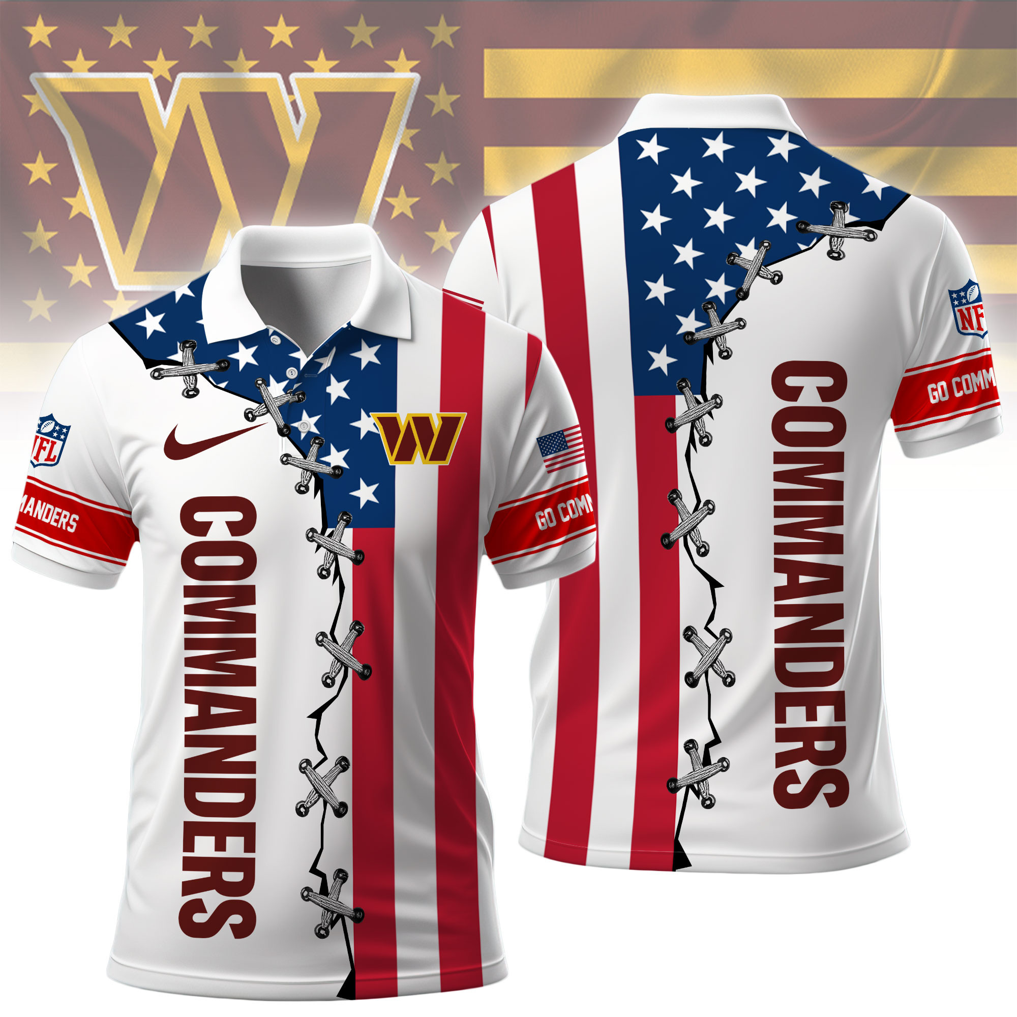 Washington Commanders | Premium NFL Freedom American Polo NY