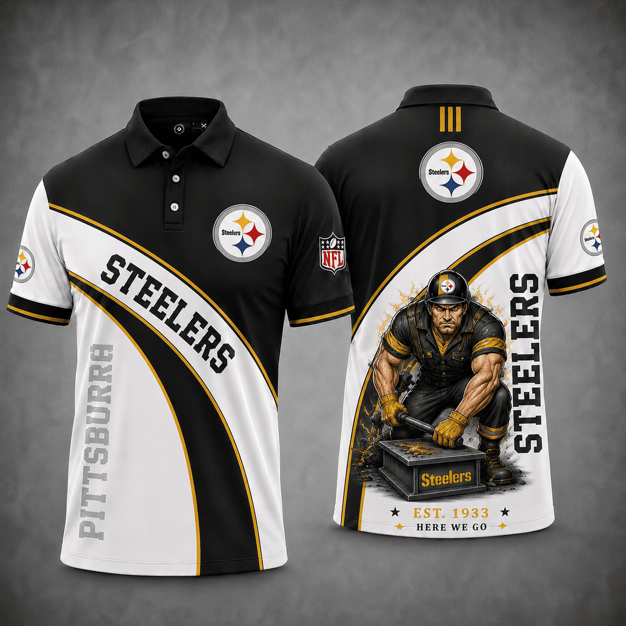 Pittsburgh Steelers | Premium NFL Fierce Football Mascot Polo NY